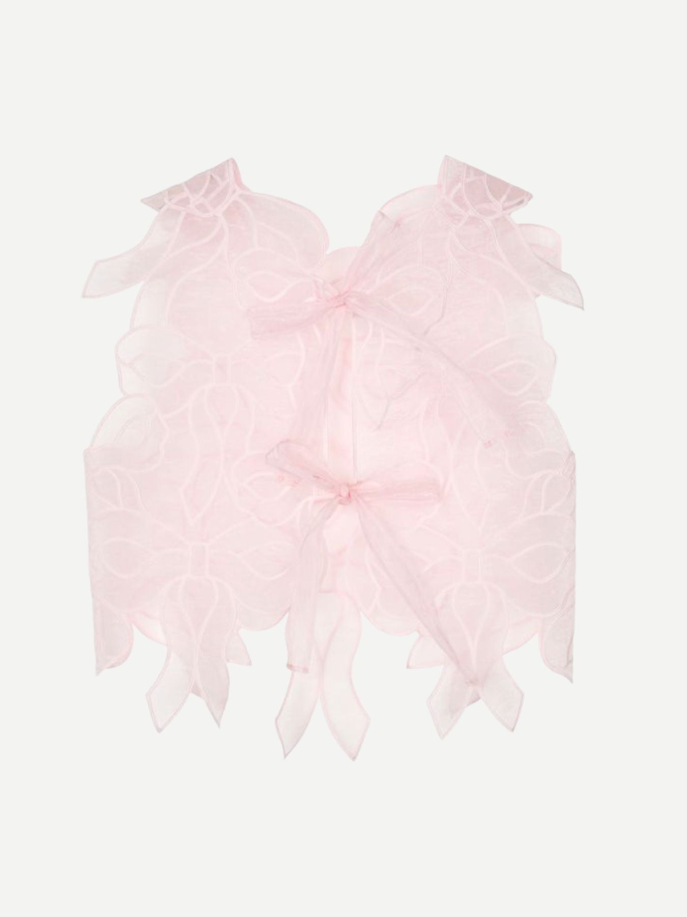 Cecilie Bahnsen-Aya Top Bow Embroidery - Blush Pink-Tops-Boboli-Vancouver-Canada