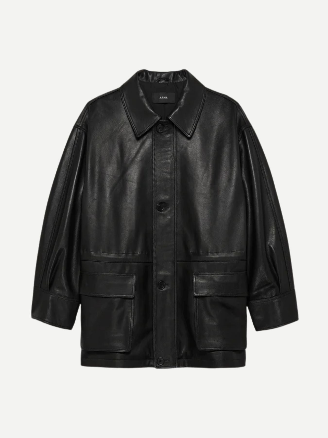 Arma-Maeve Lamb Leather Jacket - Black-Jackets-Boboli-Vancouver-Canada