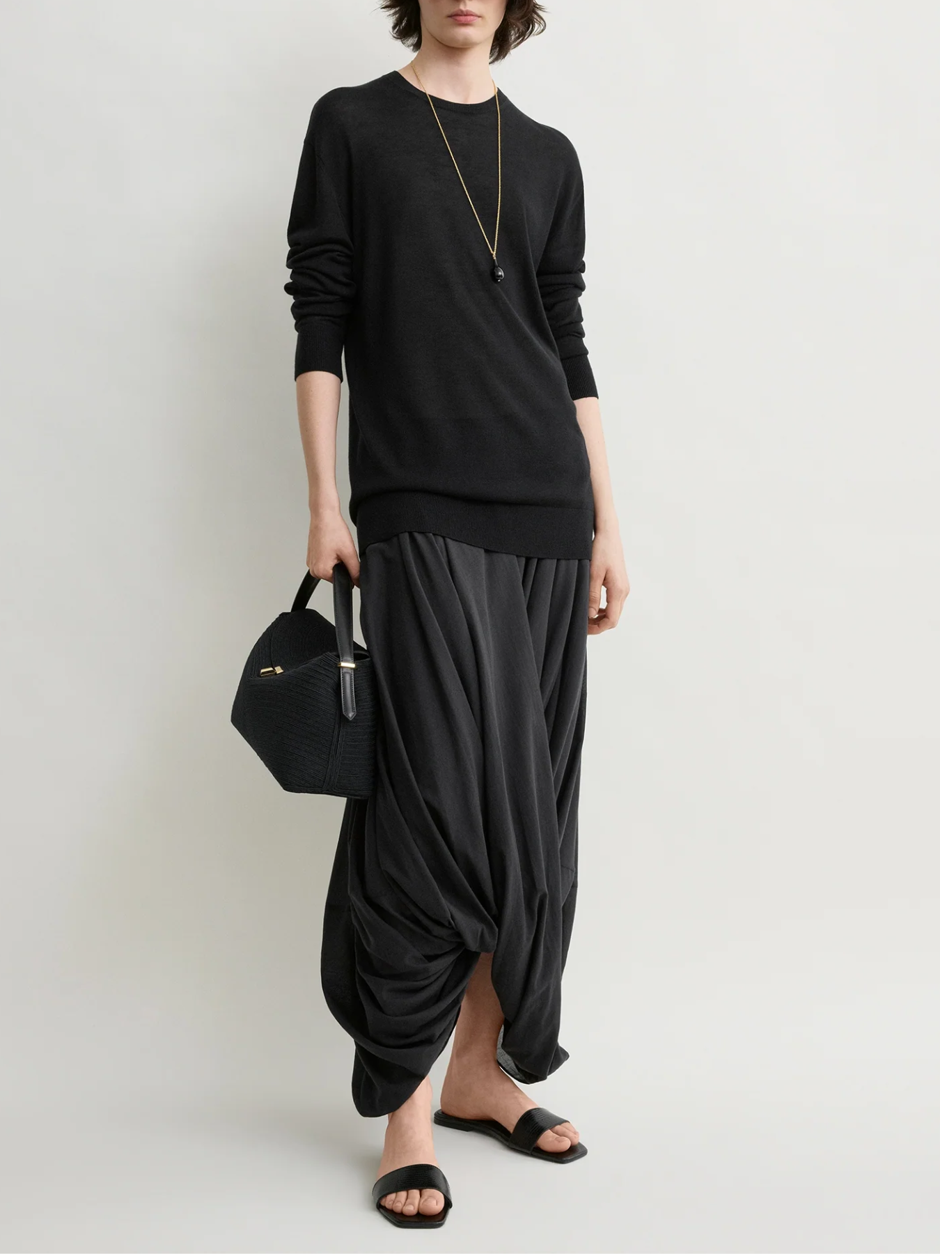 Toteme-Cocoon Skirt - Black-Skirts-Boboli-Vancouver-Canada