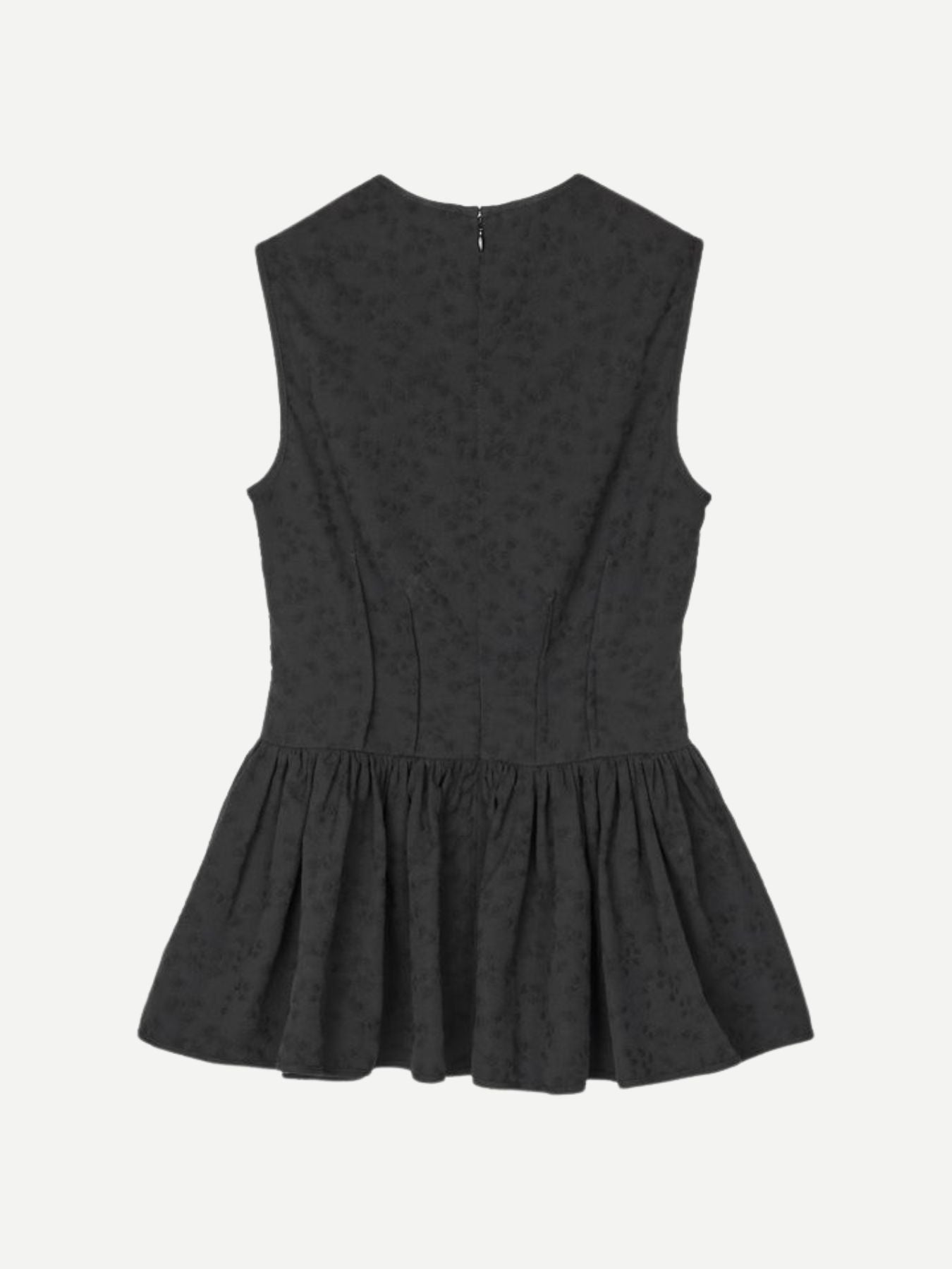 Cecilie Bahnsen-Daimi Top Eira Matelassé - Black-Tops-Boboli-Vancouver-Canada