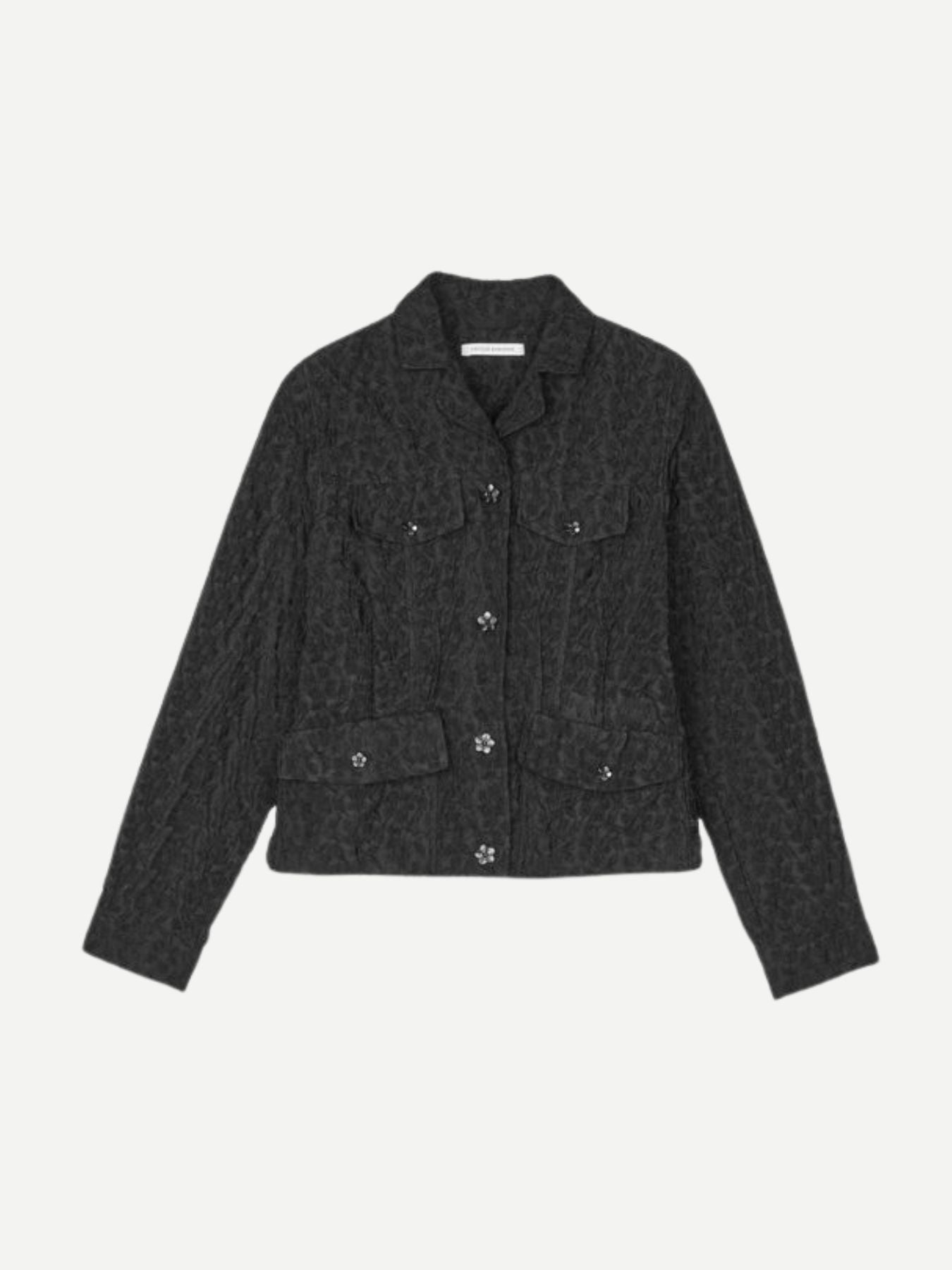 Cecilie Bahnsen-Clover Blazer Begonia Jacquard - Black-Blazers-Boboli-Vancouver-Canada