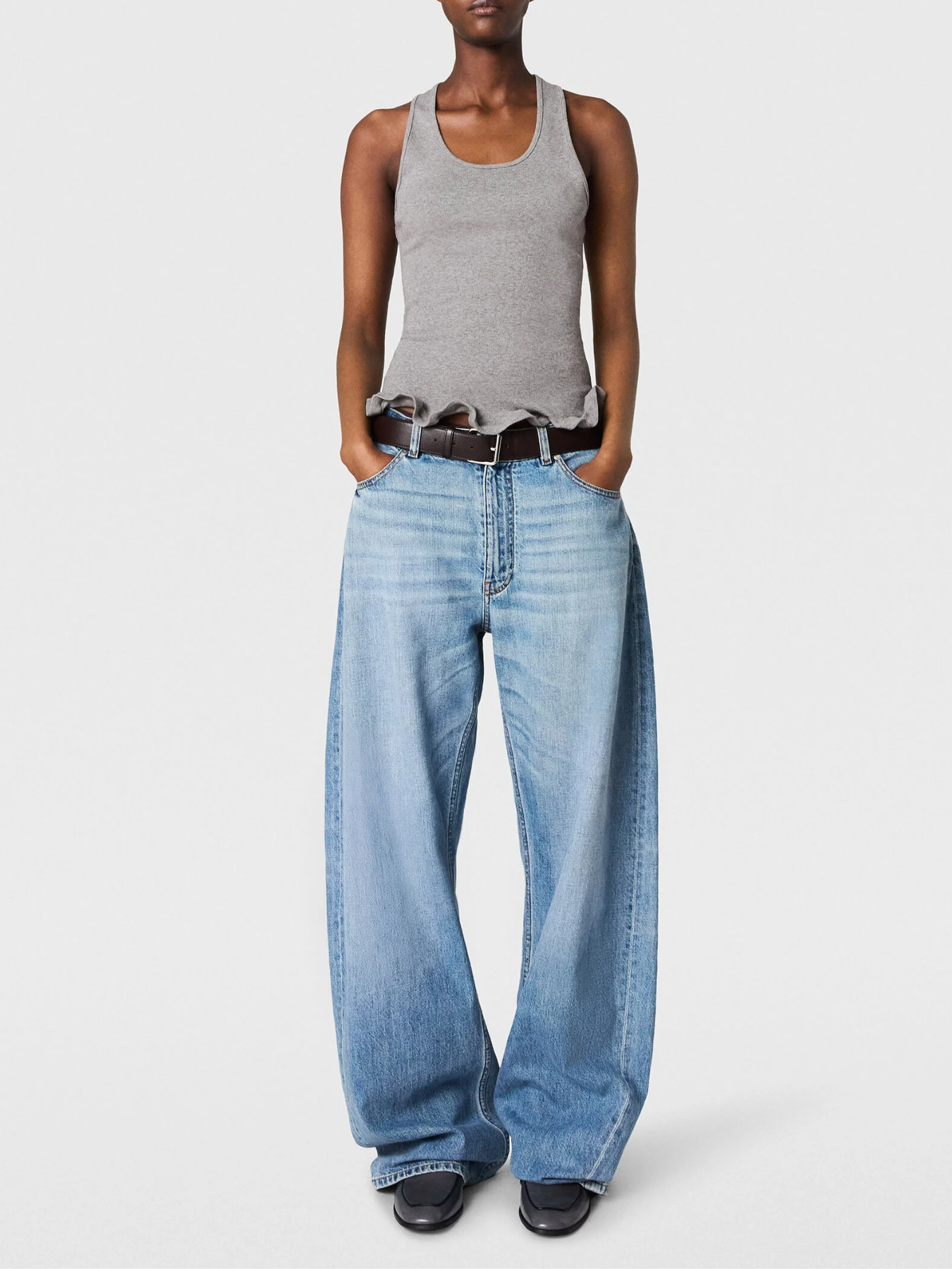 Stella McCartney-Mid Waist Relaxed Curve Jeans - Mid Blue-Jeans-Boboli-Vancouver-Canada