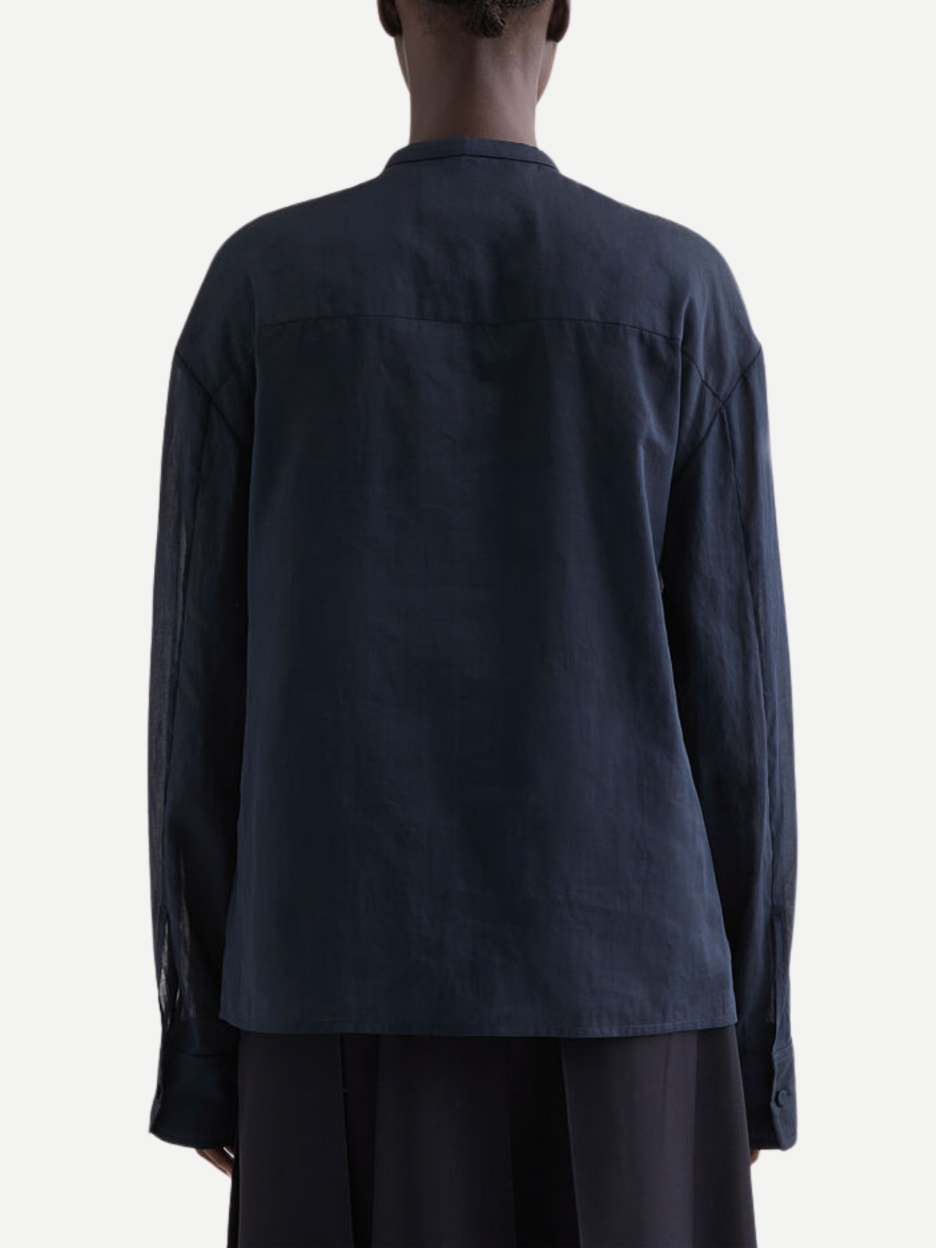Jil Sander-Glass Cotton Organdy Top - Midnight-Top-Boboli-Vancouver-Canada