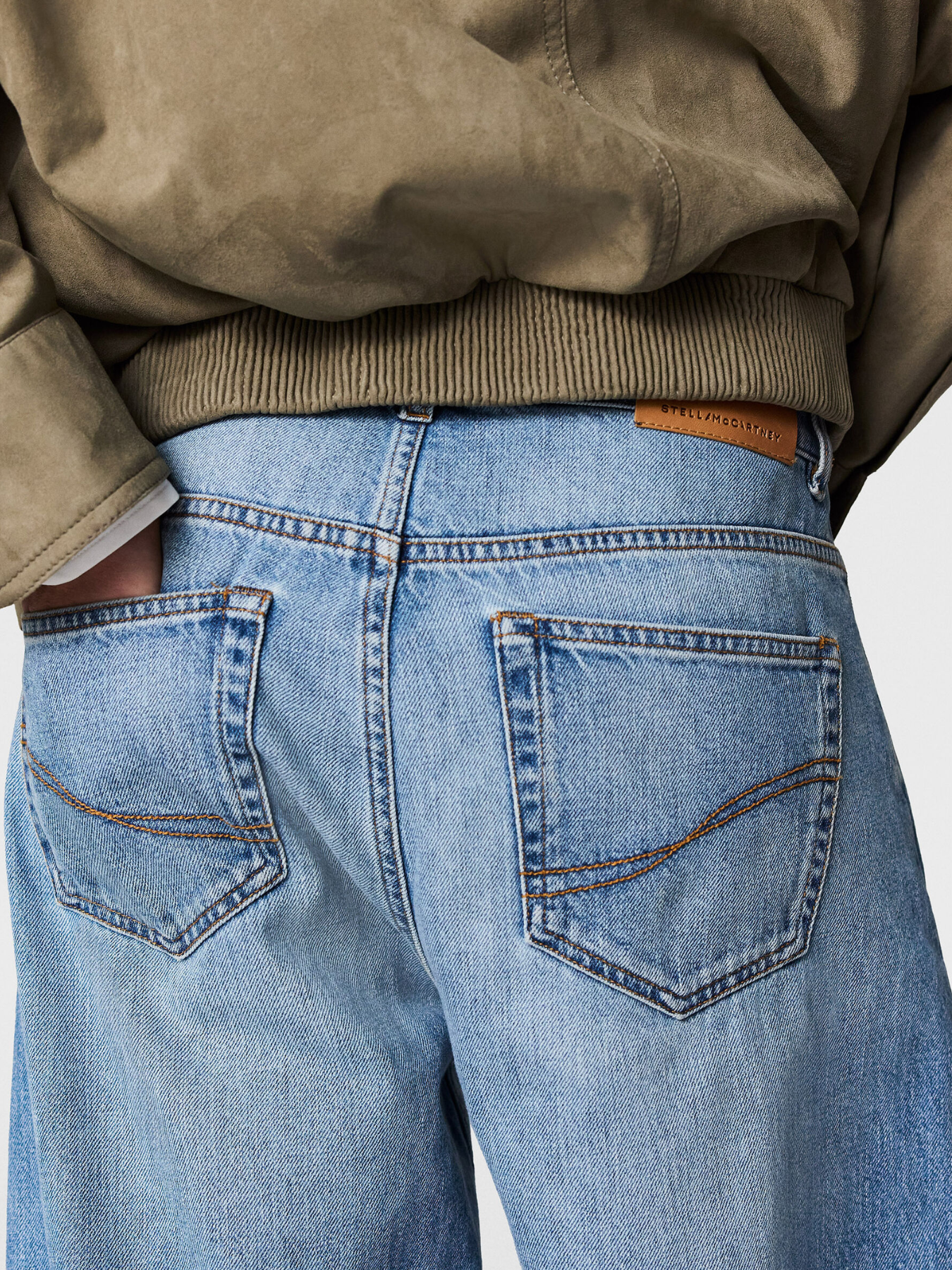 Stella McCartney-Mid Waist Relaxed Curve Jeans - Mid Blue-Jeans-Boboli-Vancouver-Canada