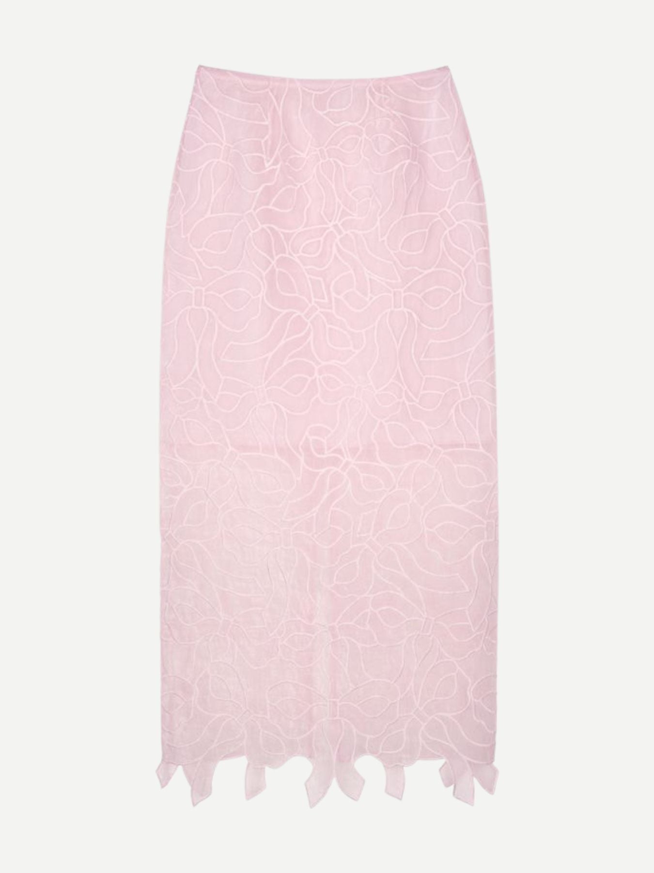 Cecilie Bahnsen-Gus Skirt Bow Embroidery - Blush Pink-Skirts-Boboli-Vancouver-Canada