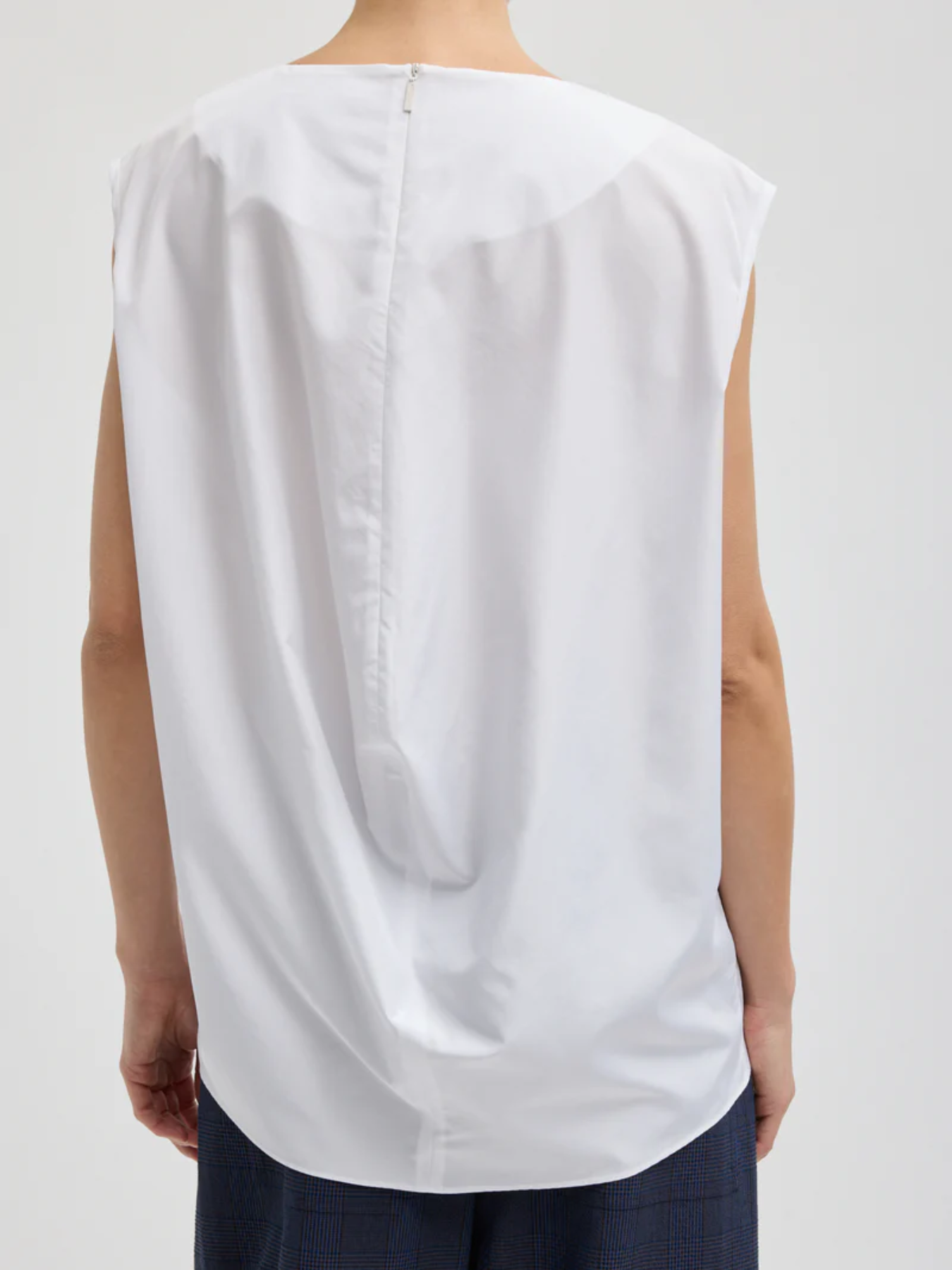 Tibi-Summer Nylon Sleeveless Cocoon Top - White-Tops-Boboli-Vancouver-Canada