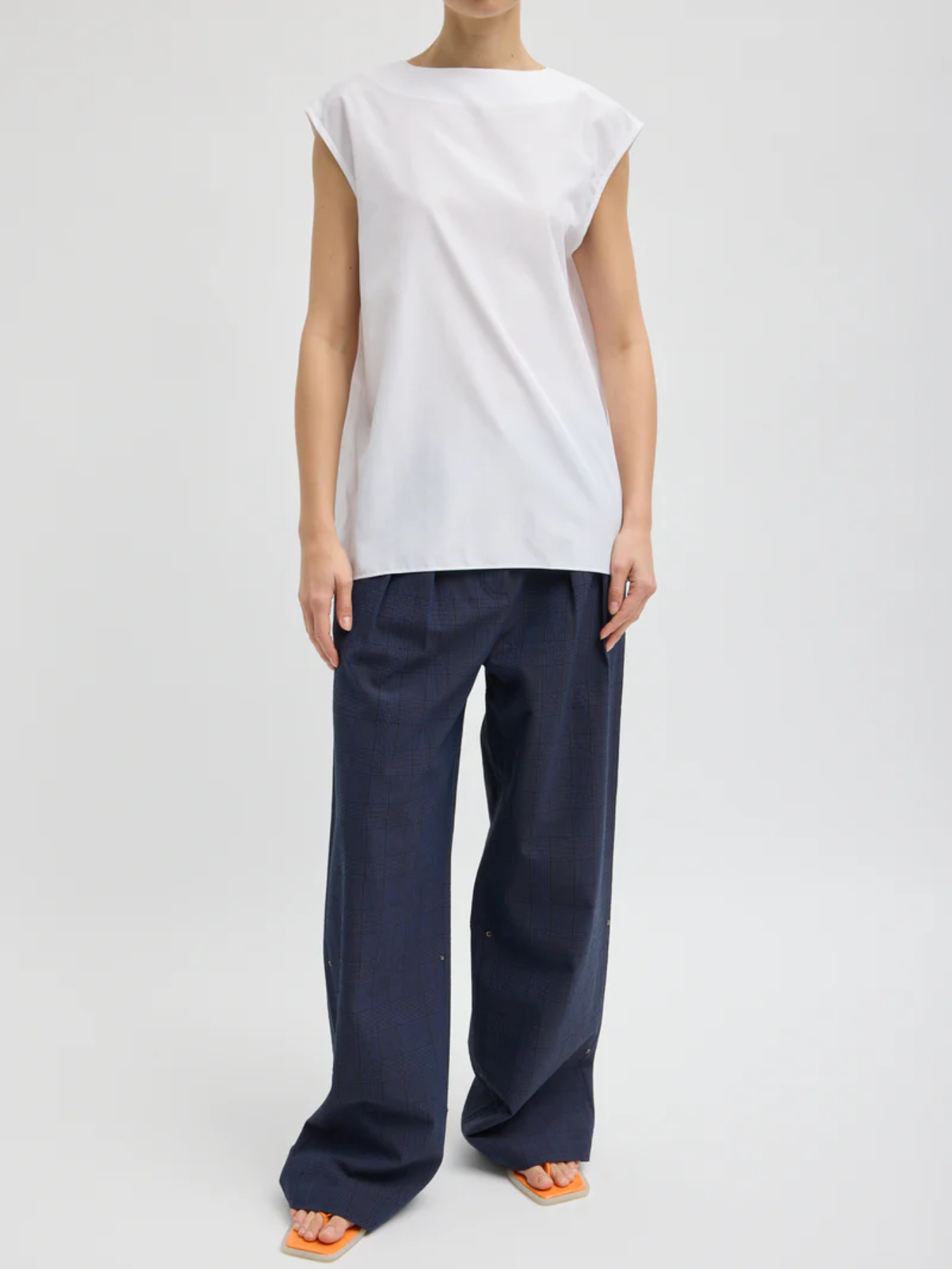 Tibi-Summer Nylon Sleeveless Cocoon Top - White-Tops-Boboli-Vancouver-Canada