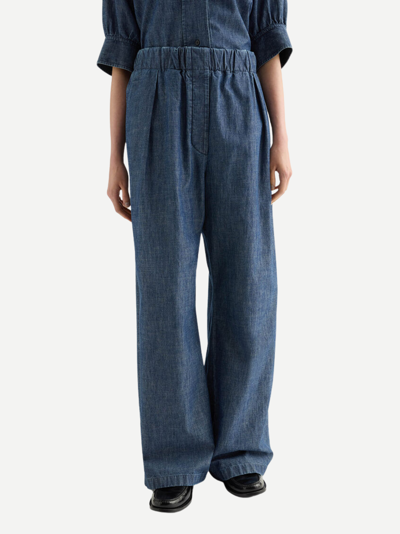 Jil Sander-Light Cotton Chambray Pant - Indigo-Pants-Boboli-Vancouver-Canada