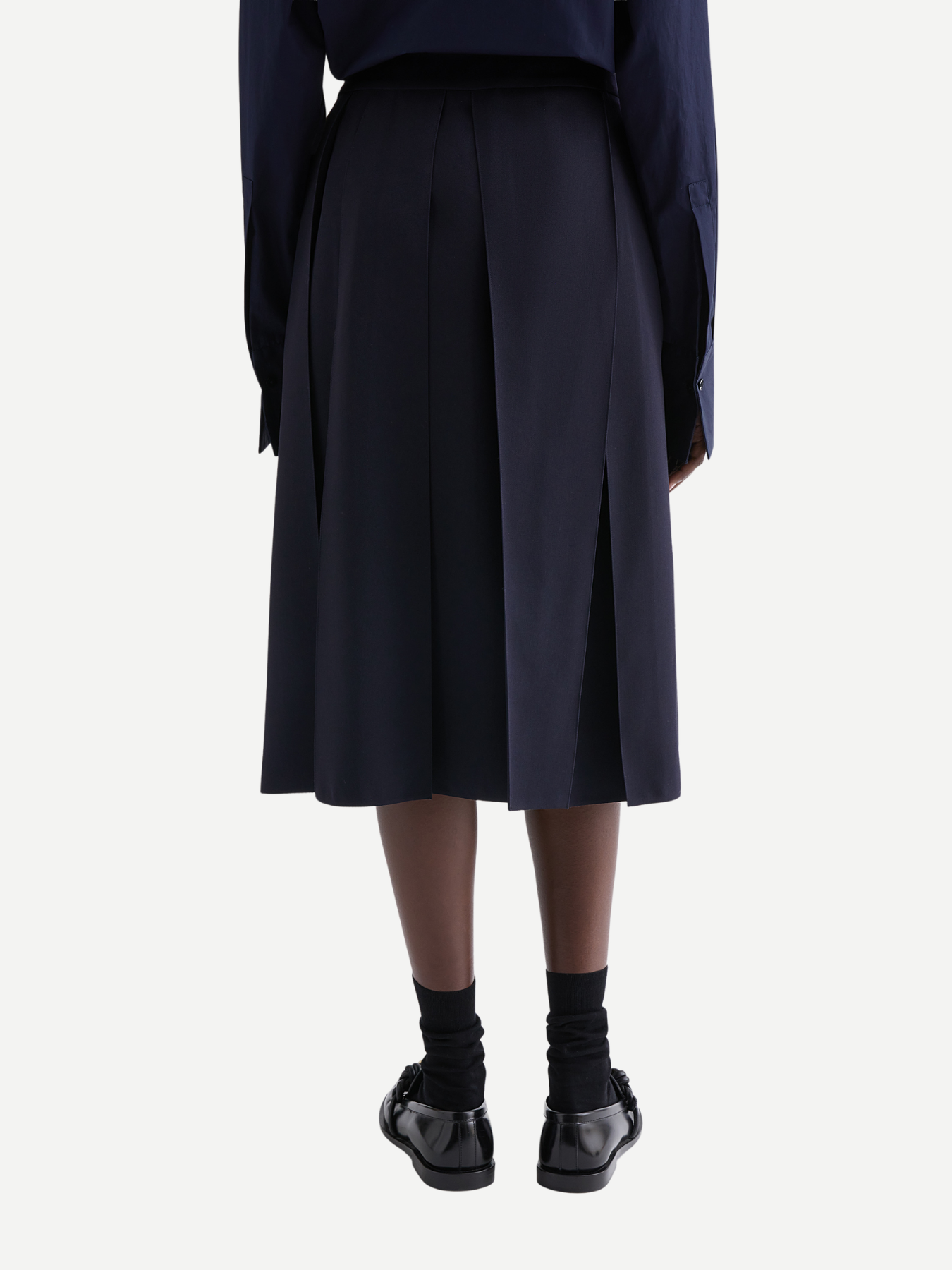 Jil Sander-Sharp Wool Gabardine Skirt - Navy-Skirt-Boboli-Vancouver-Canada