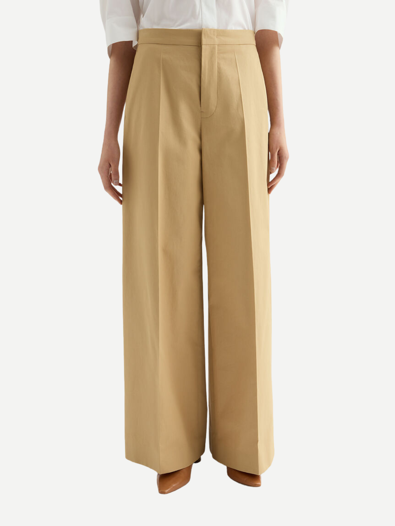 Jil Sander-Light Cotton Drill Trouser - Dark Sand-Pants-Boboli-Vancouver-Canada