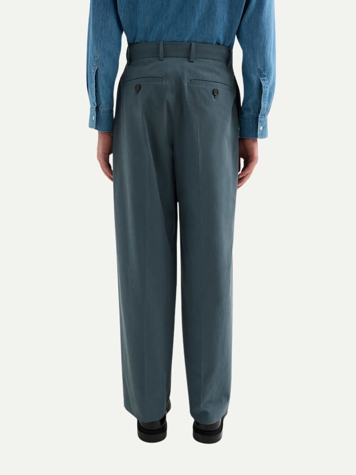 Jil Sander-Light Brushed Cotton Drill Pant - Sea Blue-Pants-Boboli-Vancouver-Canada