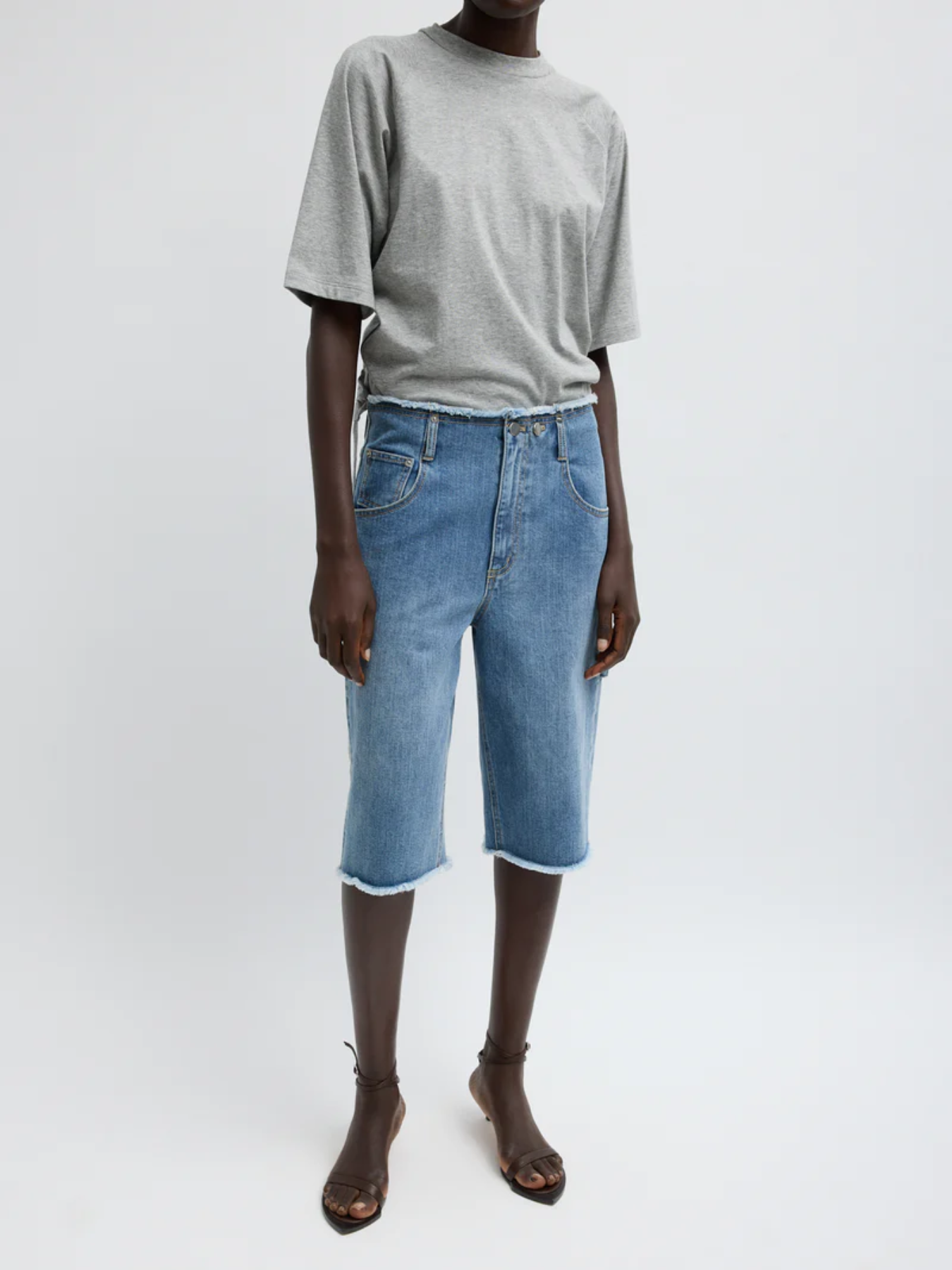 Tibi-Classic Wash Newman Short - Classic Blue-Shorts-Boboli-Vancouver-Canada