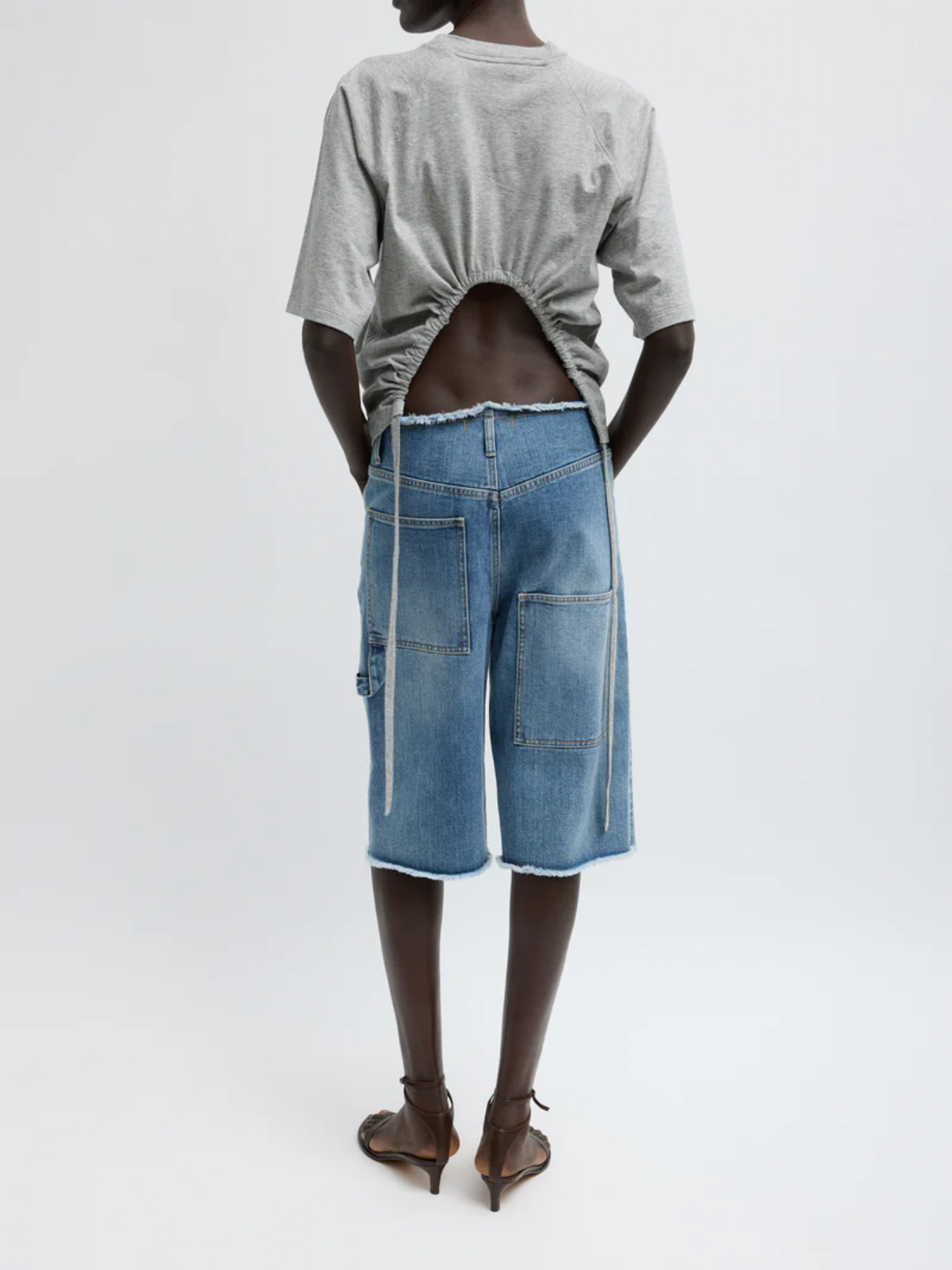 Tibi-Classic Wash Newman Short - Classic Blue-Shorts-Boboli-Vancouver-Canada