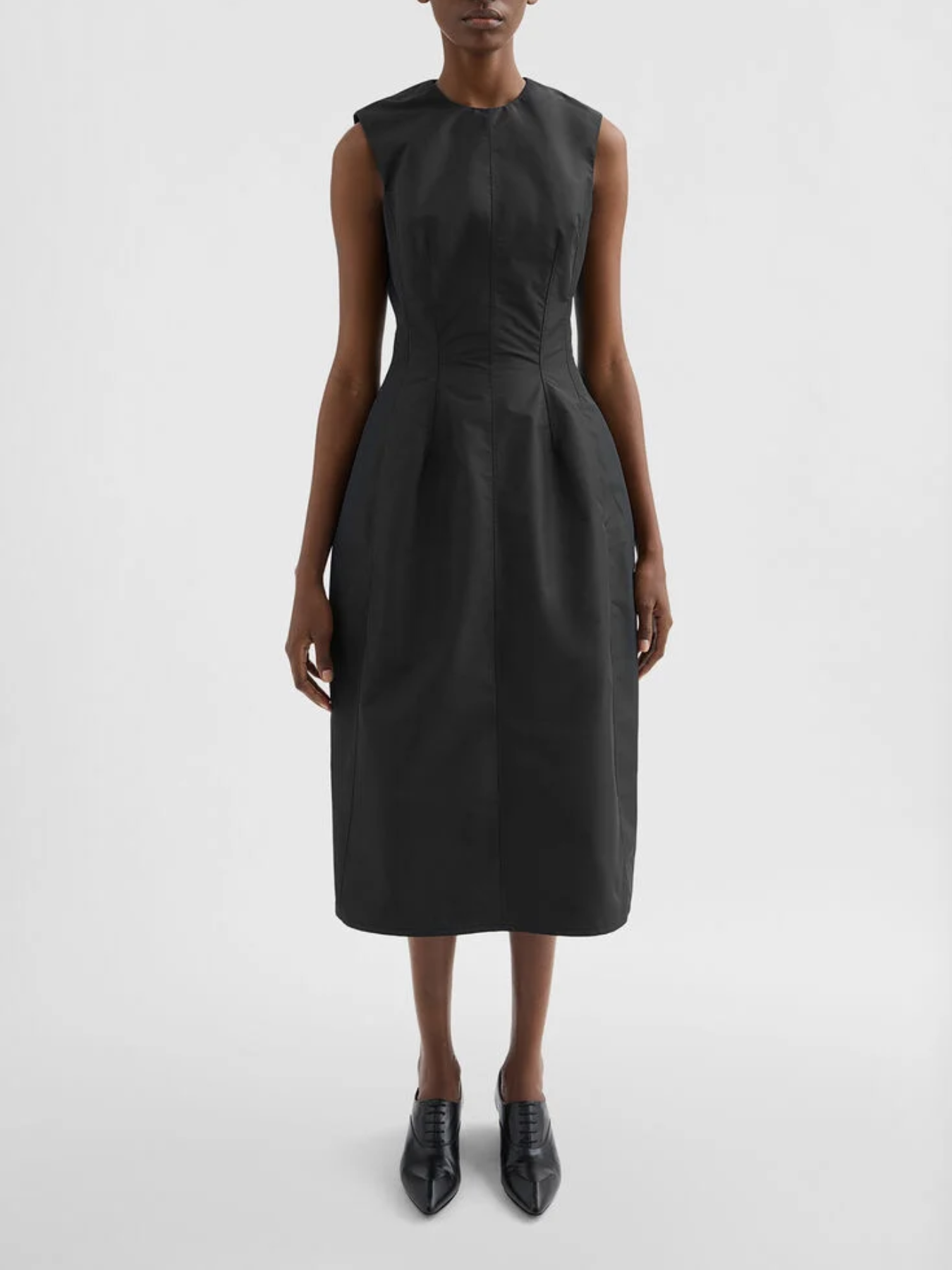 Jil Sander-Technical Crispy Faille Fused Dress - Black-Dress-Boboli-Vancouver-Canada