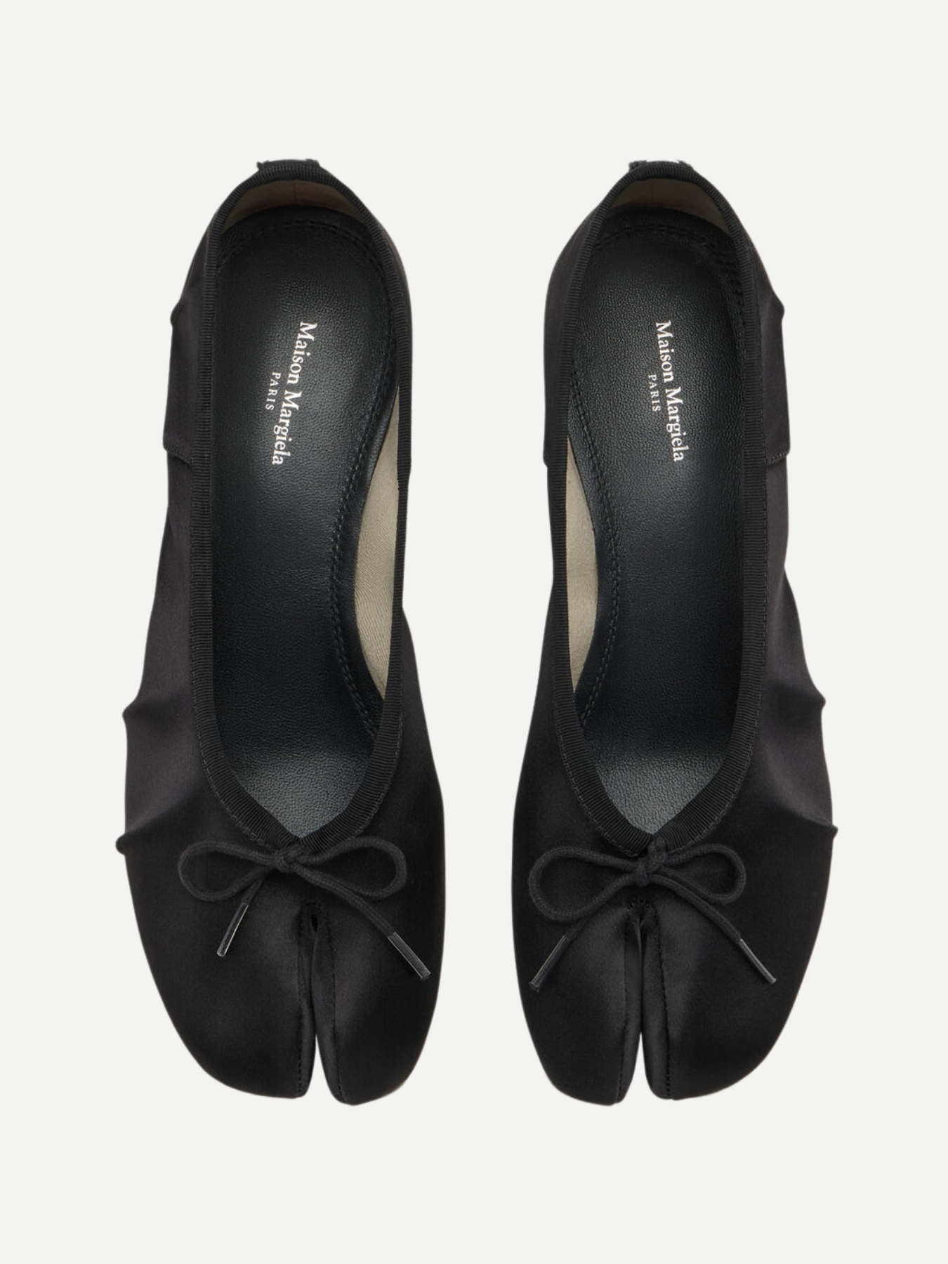 Maison Margiela-Tabi Satin Ballerina - Black-Shoes-Boboli-Vancouver-Canada