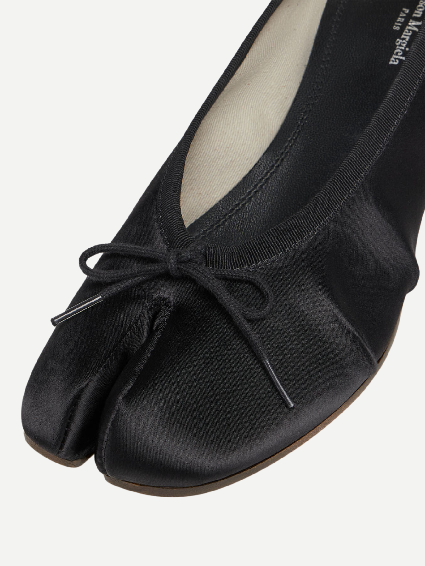 Maison Margiela-Tabi Satin Ballerina - Black-Shoes-Boboli-Vancouver-Canada