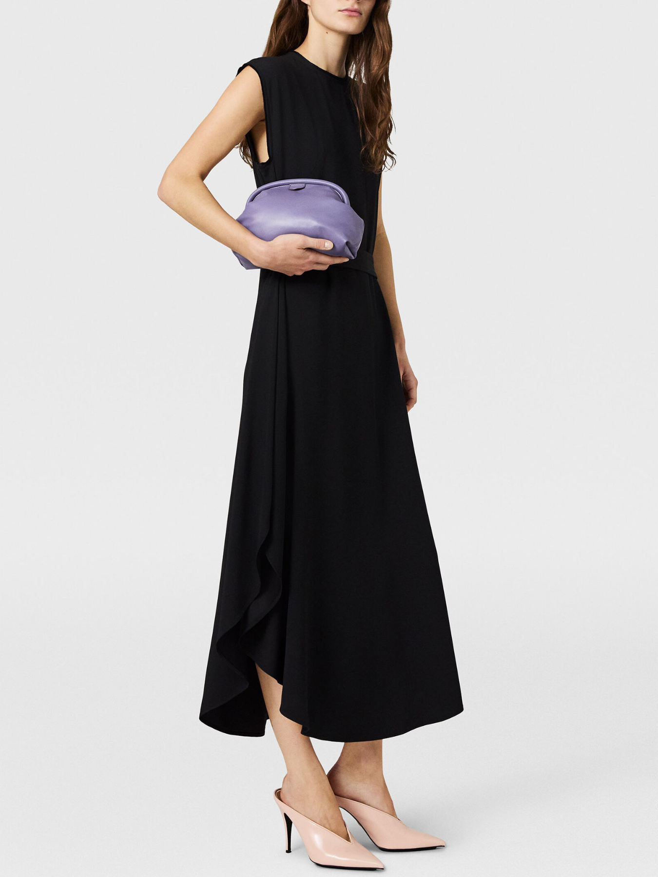 Stella McCartney-Envers Satin Long Shift Dress - Black-Dresses-Boboli-Vancouver-Canada