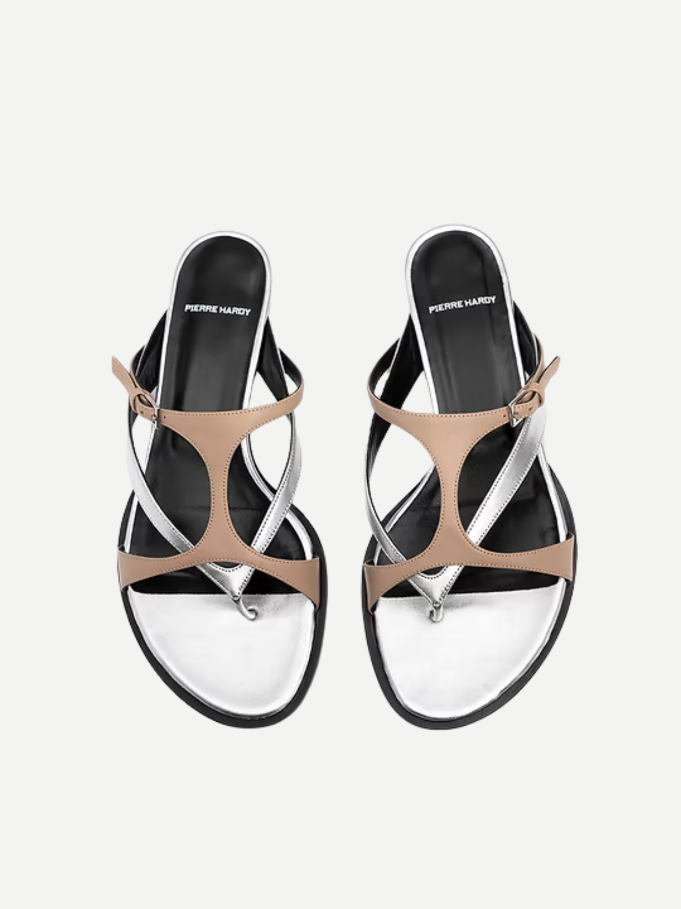 Pierre Hardy-Brasilia Mule - Silver/Taupe-Shoes-Boboli-Vancouver-Canada