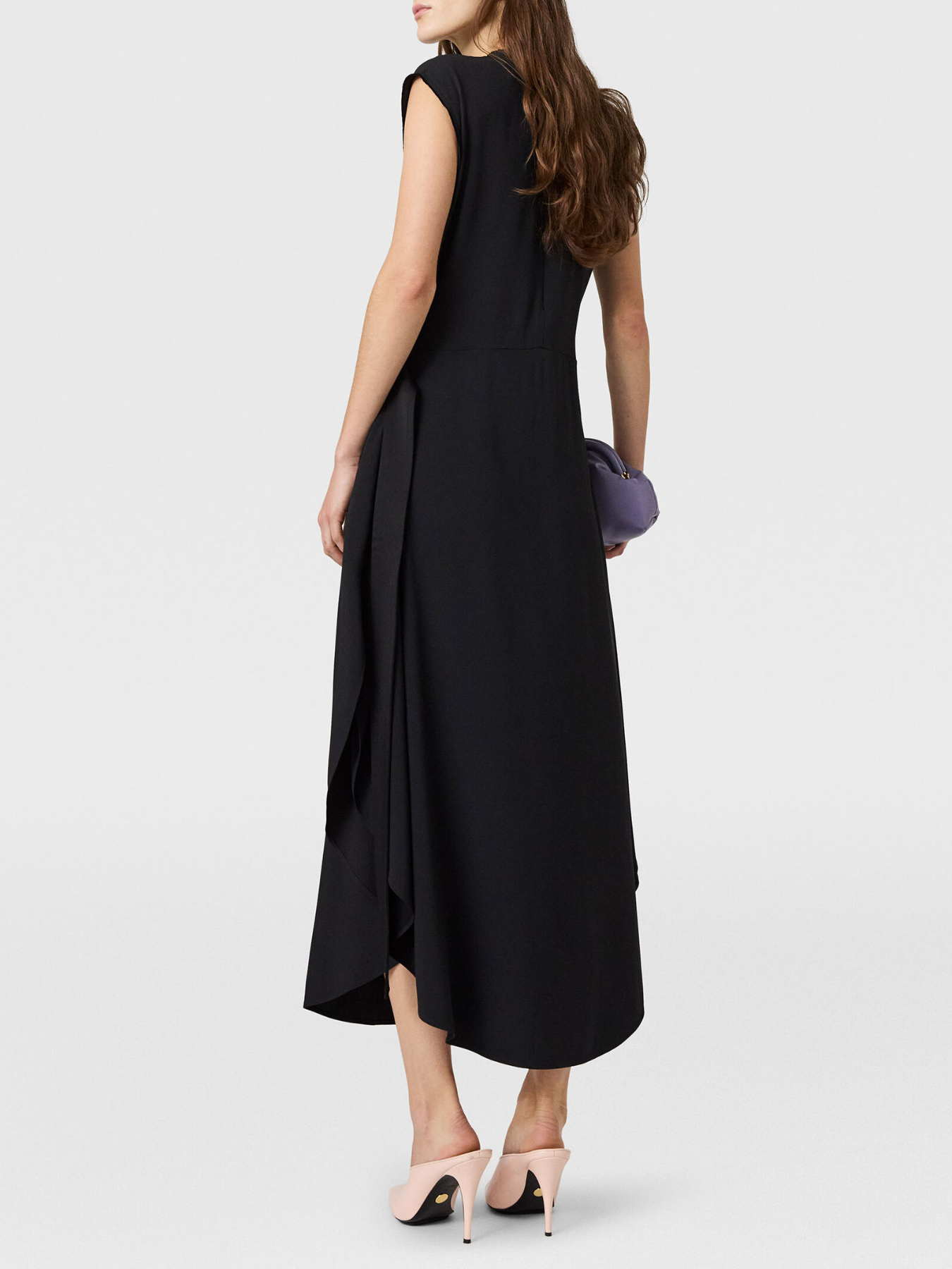 Stella McCartney-Envers Satin Long Shift Dress - Black-Dresses-Boboli-Vancouver-Canada