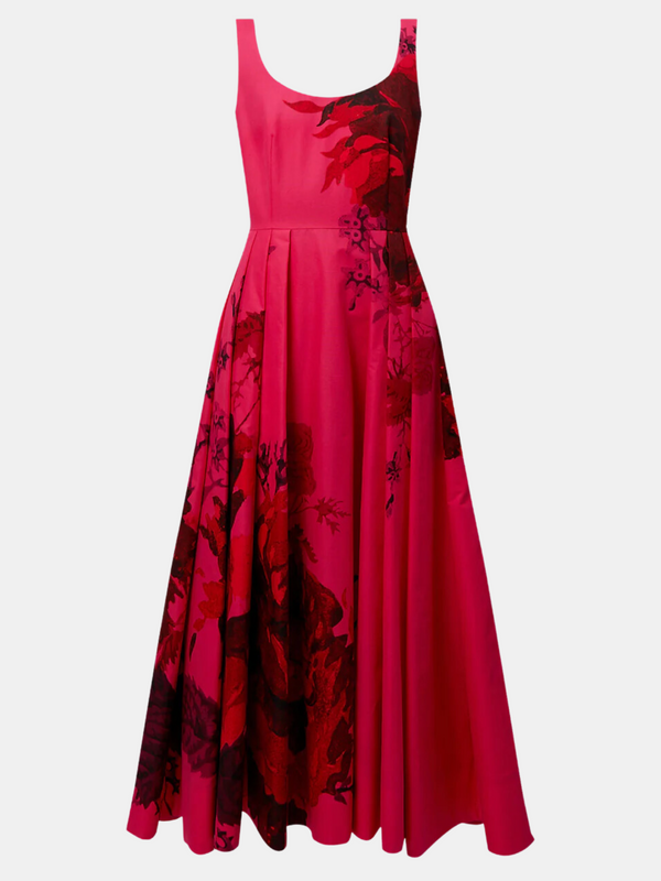 Erdem-Strappy Scoop Neck Volume Dress - Cerise-Dresses-UK 10-Boboli-Vancouver-Canada