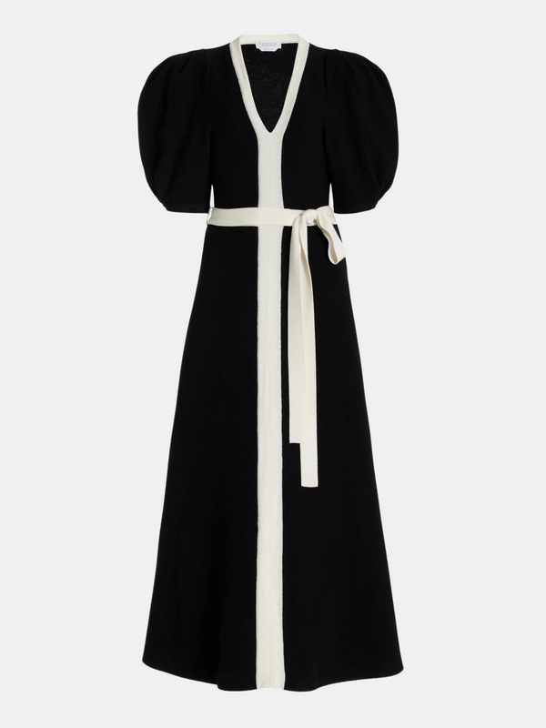 Gabriela Hearst-Lilias Dress - Black/Ivory-Dresses-S-Boboli-Vancouver-Canada