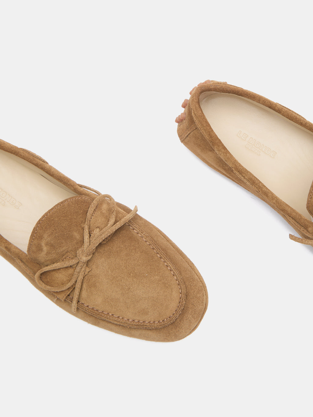 Le Monde Beryl-Driver Moccasin Calf Suede - Taupe-Shoes-Boboli-Vancouver-Canada