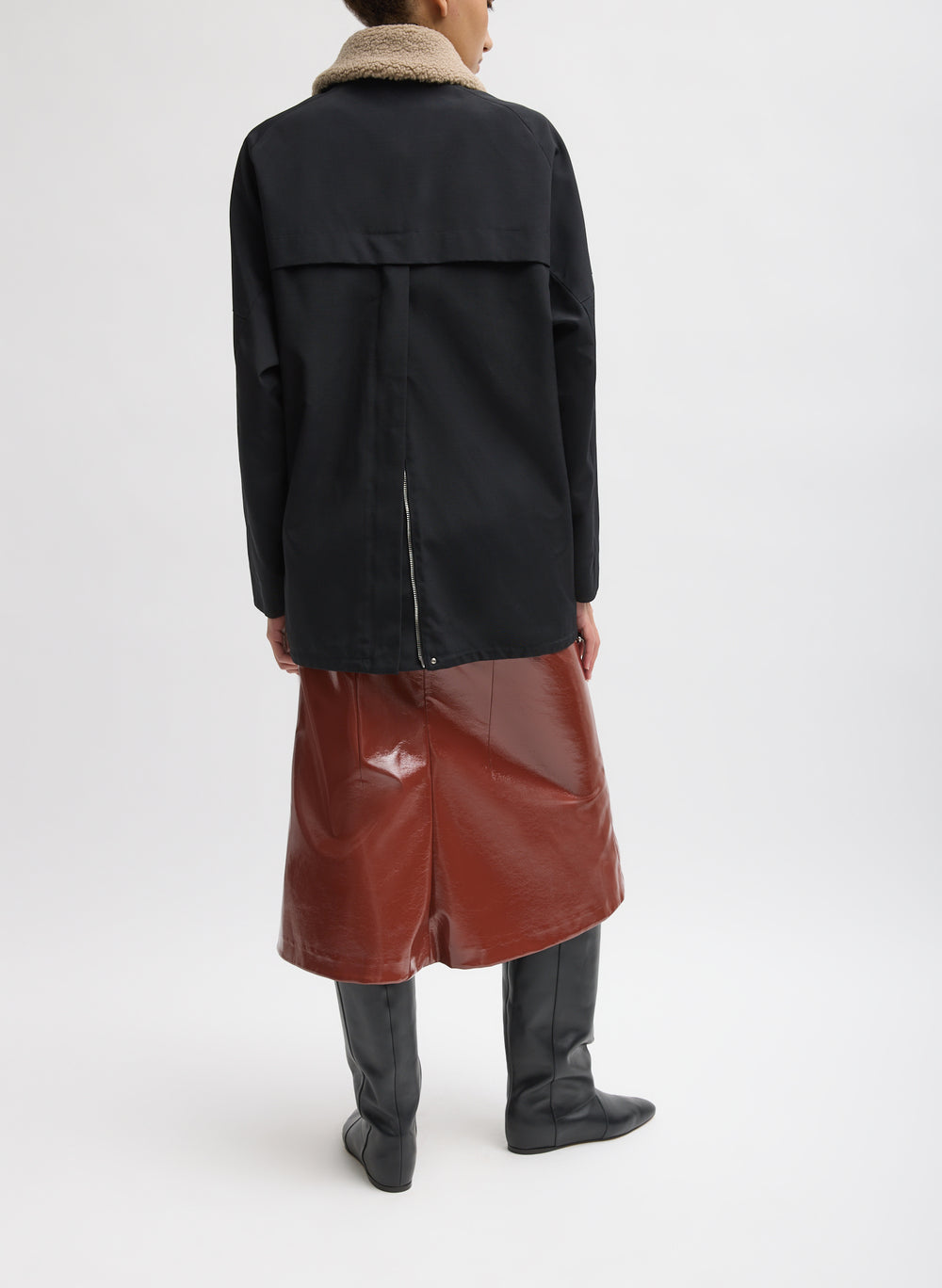 Tibi-Lotte Nylon Carcoat w/Removable Sherpa - Black-Coats-Boboli-Vancouver-Canada