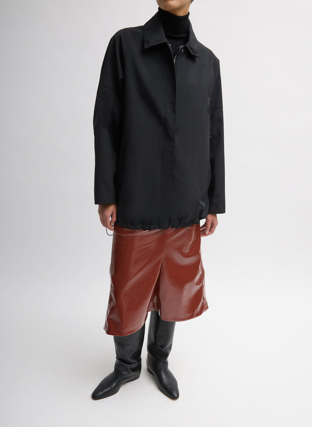 Tibi-Lotte Nylon Carcoat w/Removable Sherpa - Black-Coats-Boboli-Vancouver-Canada