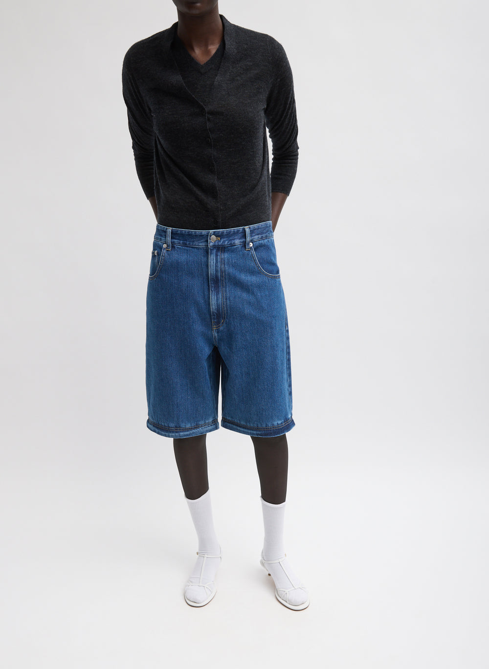 Tibi-Lars Denim Convertible Zip Jean - Classic Blue-Pants-Boboli-Vancouver-Canada