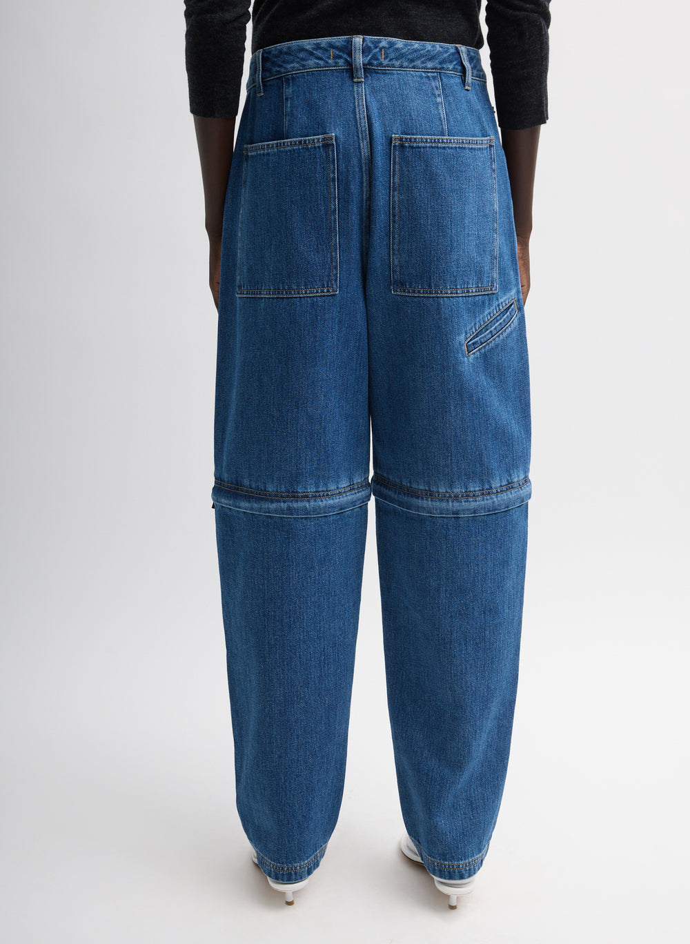Tibi-Lars Denim Convertible Zip Jean - Classic Blue-Pants-Boboli-Vancouver-Canada