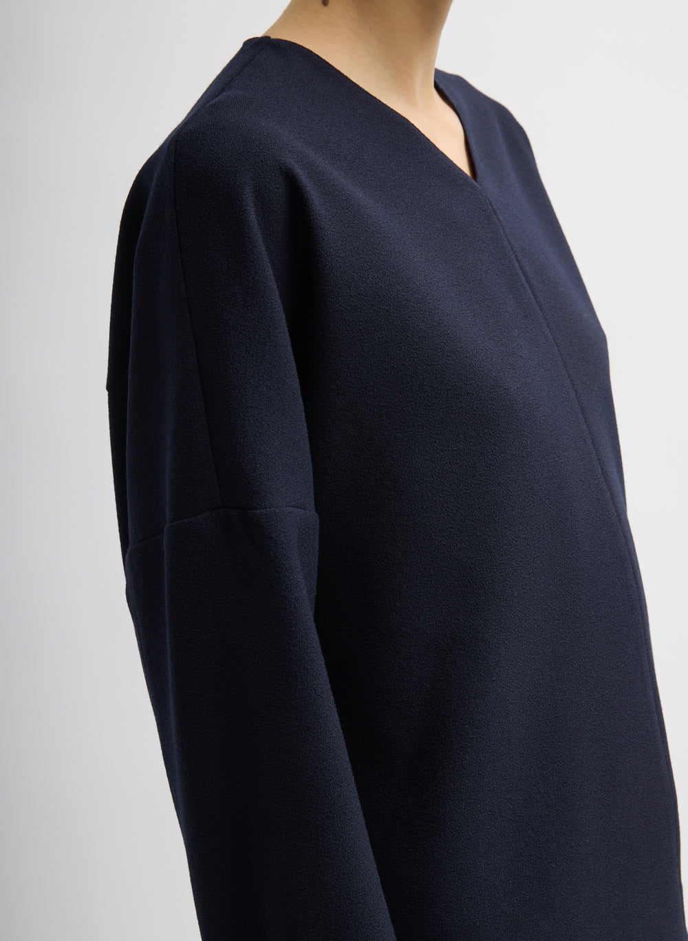 Tibi-Mica Crepe V-Neck Top - Midnight Navy-Tops-Boboli-Vancouver-Canada