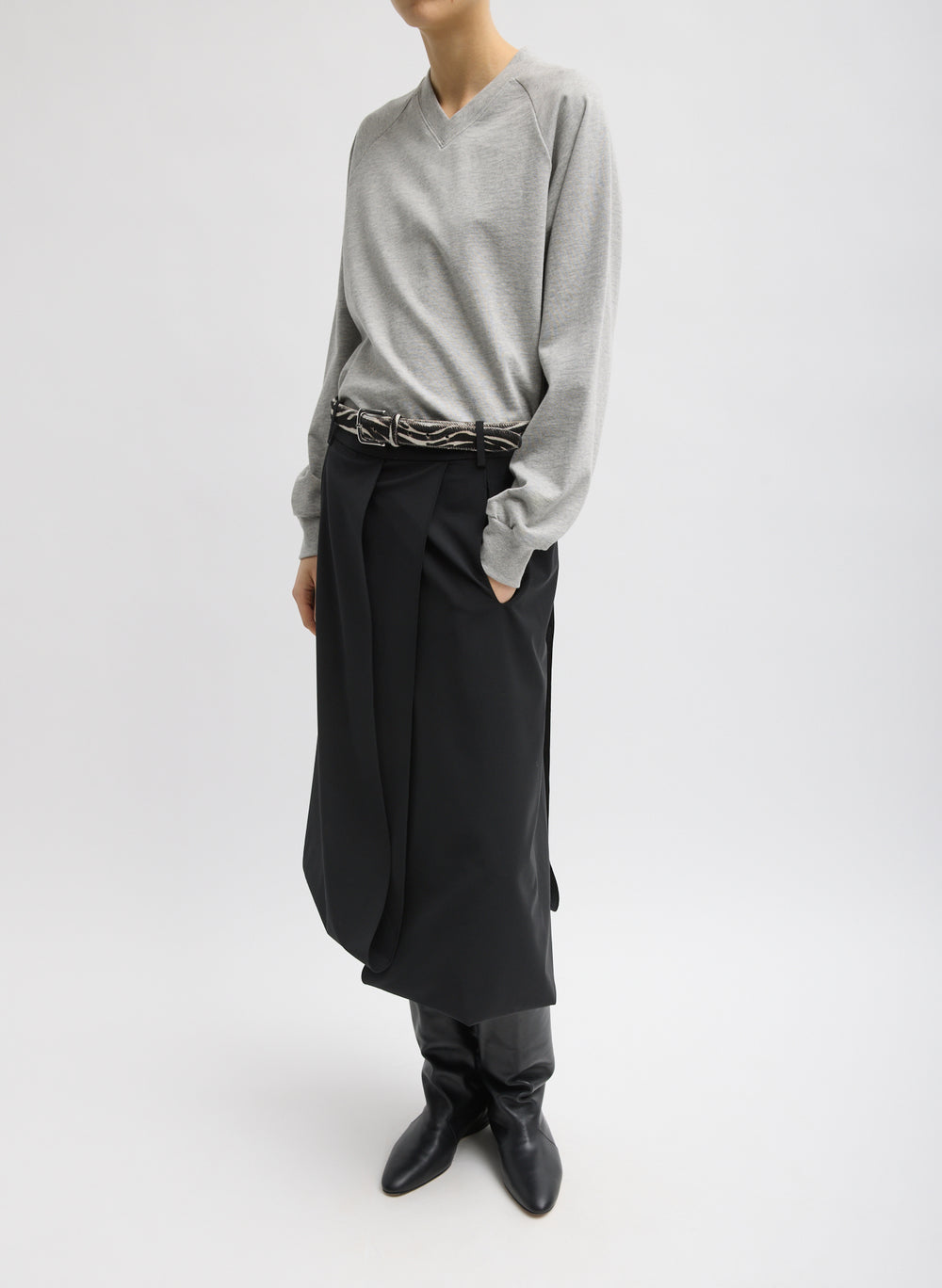 Tibi-Perfect T Vintage Sweatshirt - Heather Grey-Sweaters-Boboli-Vancouver-Canada