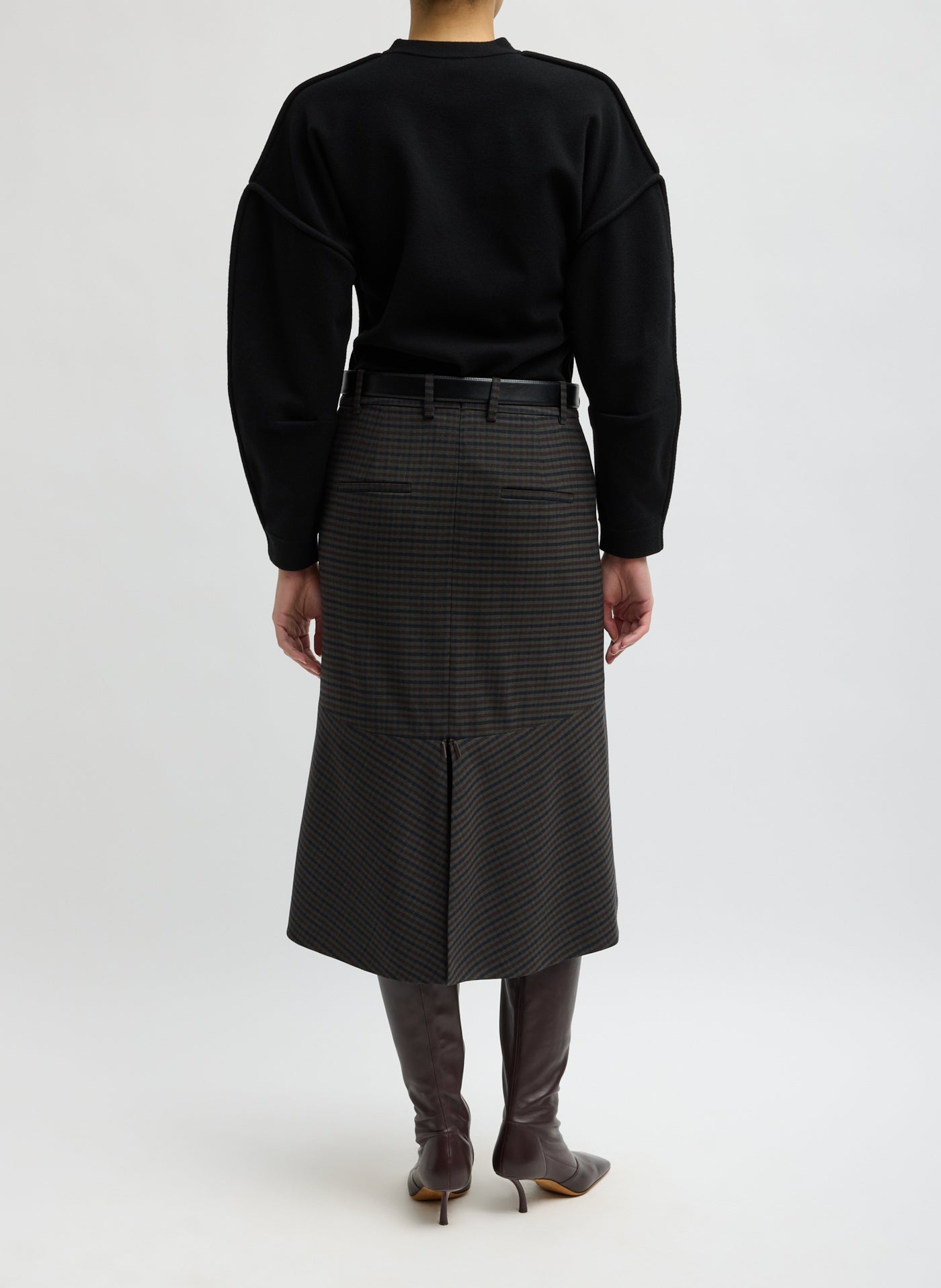 Tibi-Cedric Suiting Detached Zipper Skirt - Grey Multi-Skirts-Boboli-Vancouver-Canada