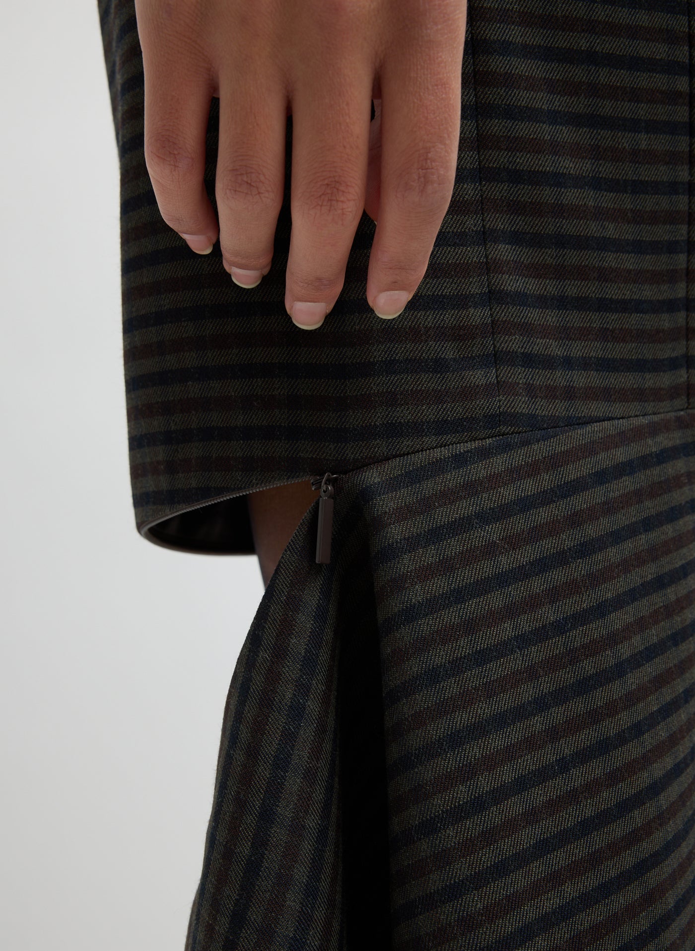 Tibi-Cedric Suiting Detached Zipper Skirt - Grey Multi-Skirts-Boboli-Vancouver-Canada