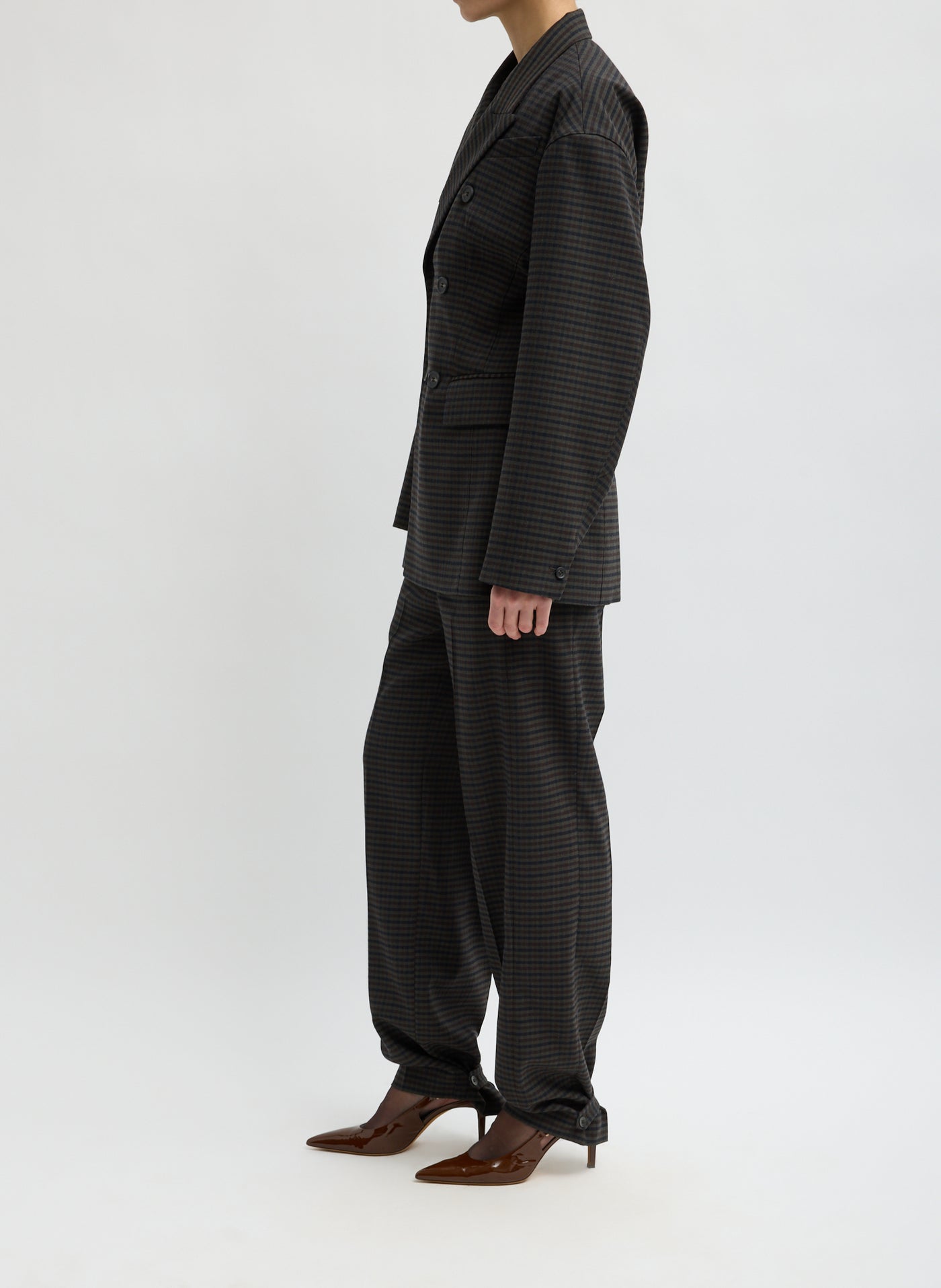 Tibi-Cedric Suiting Sculpted Blazer - Grey Multi-Blazers-Boboli-Vancouver-Canada