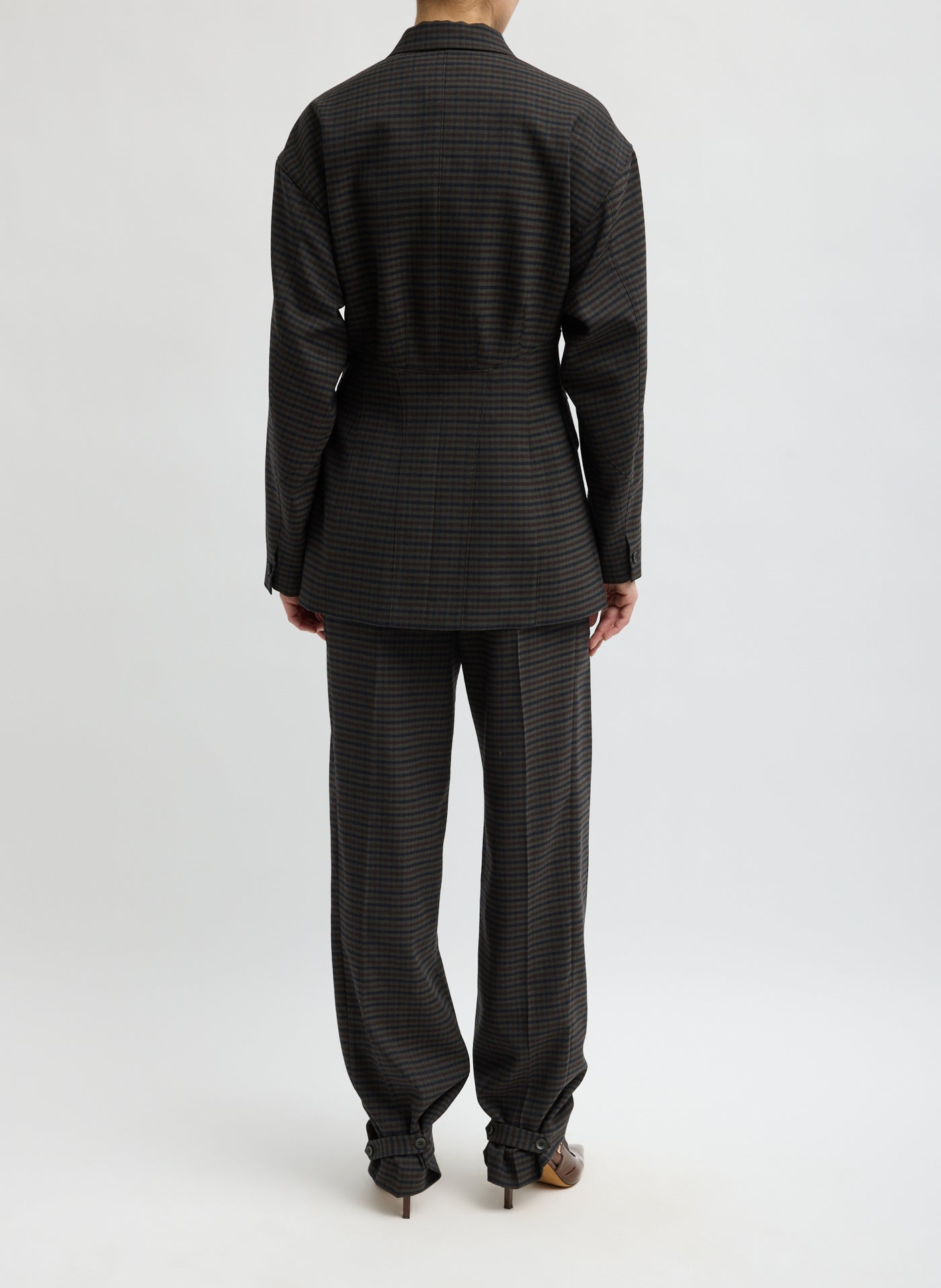 Tibi-Cedric Suiting Sculpted Blazer - Grey Multi-Blazers-Boboli-Vancouver-Canada