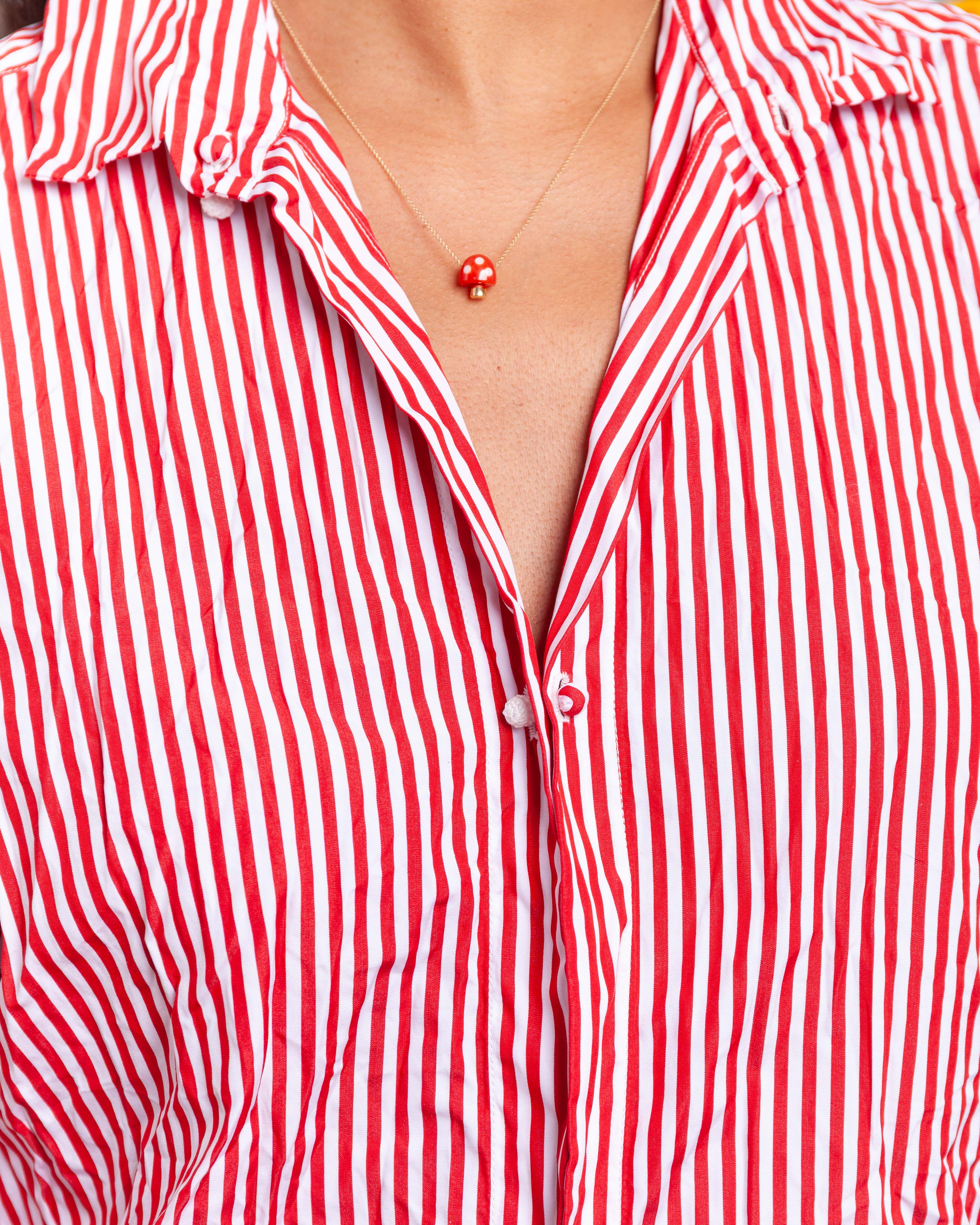 Washed Staffy Shirt - White/Red Stripe