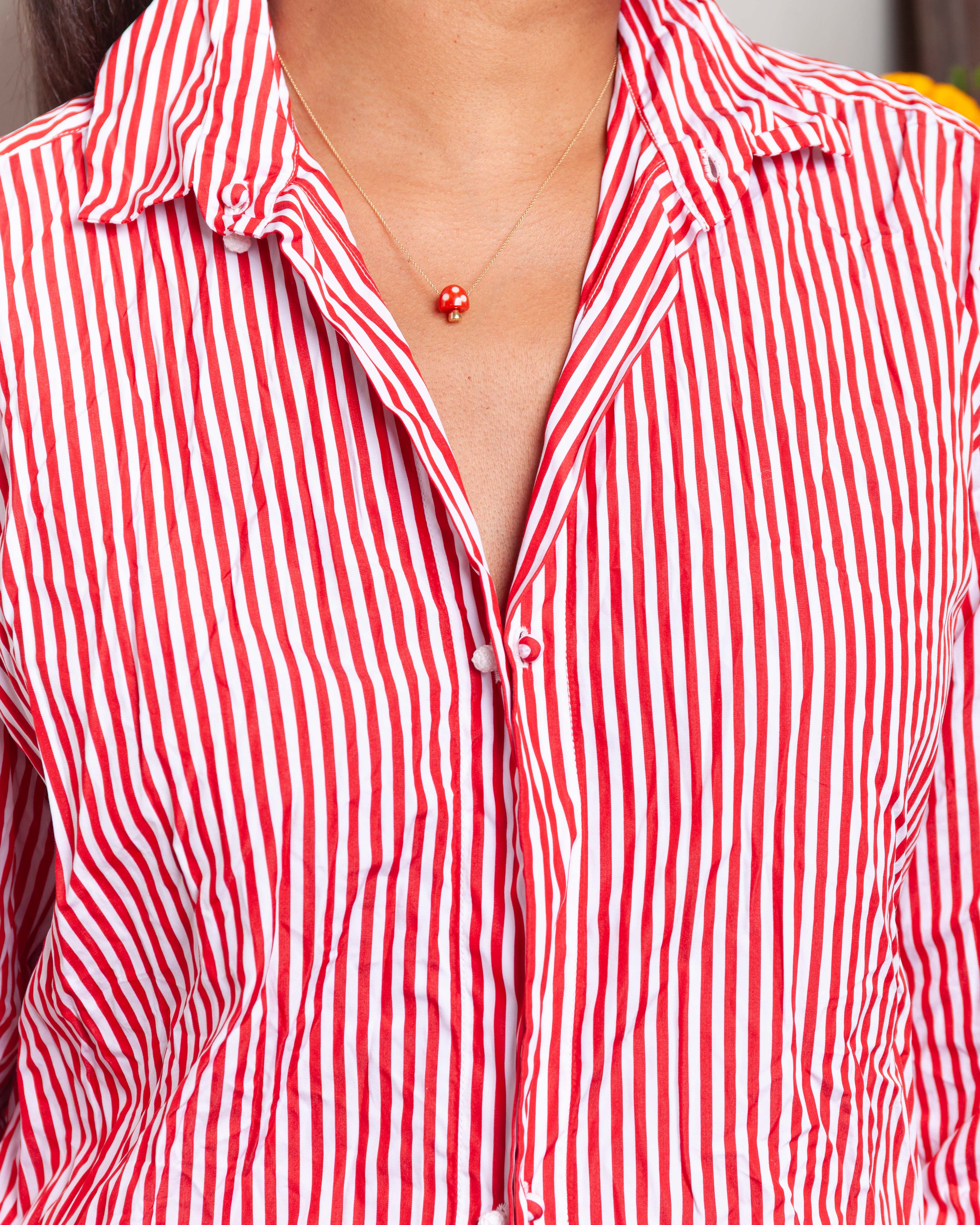Washed Staffy Shirt - White/Red Stripe