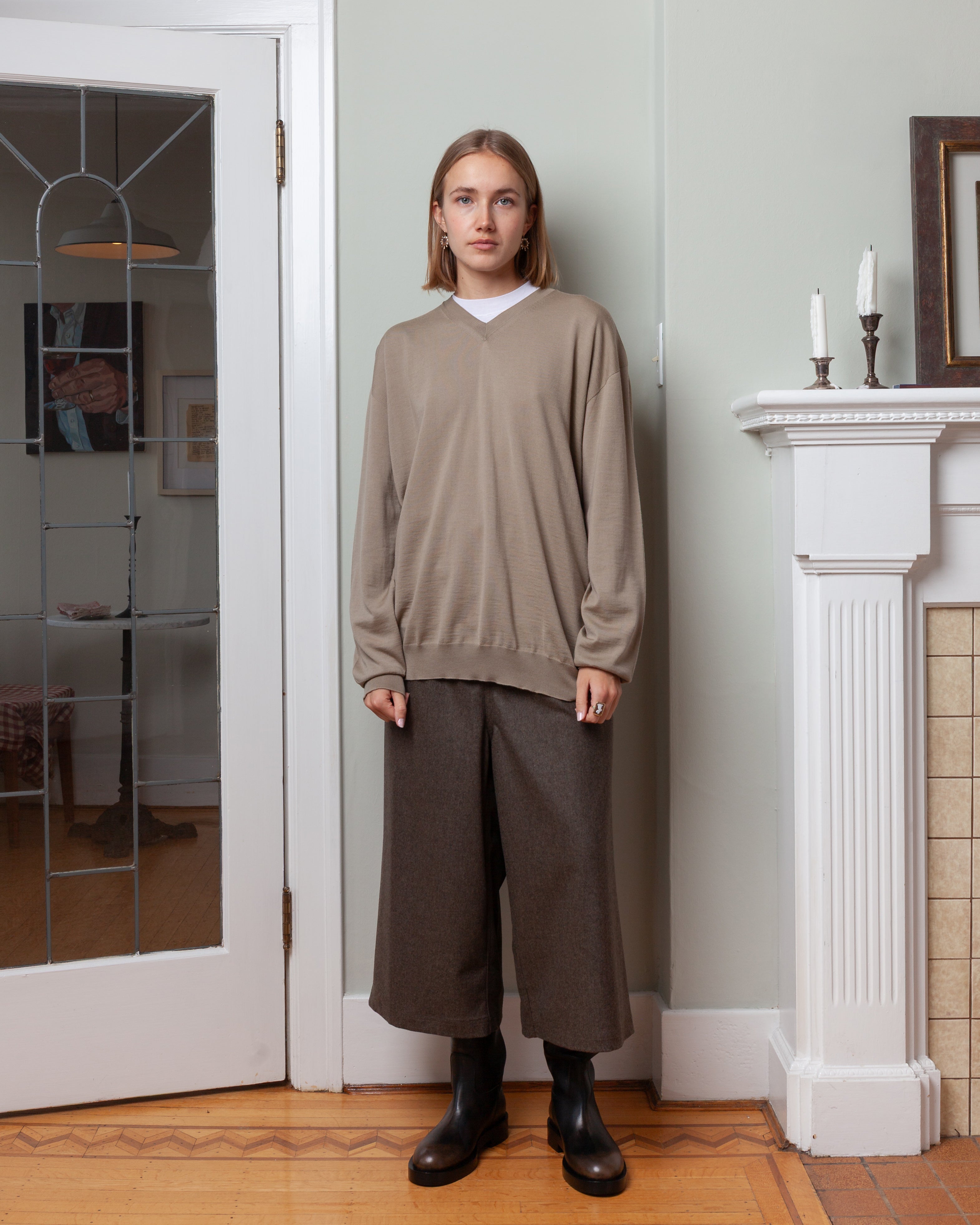 Ponce Relaxed Wide Pant - Mink Melange