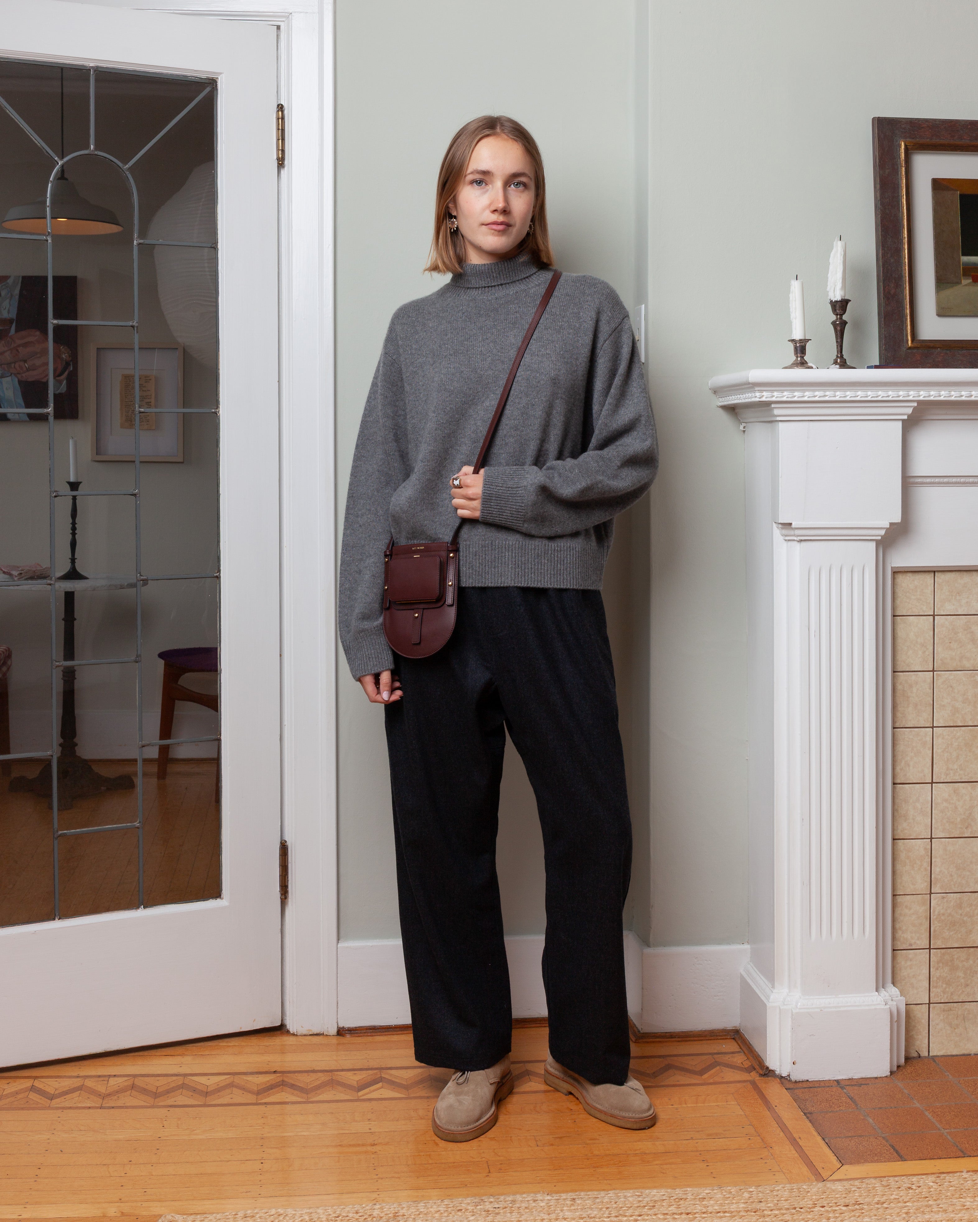 Pinot Relaxed Low Crotch Pant - Anthracite Melange