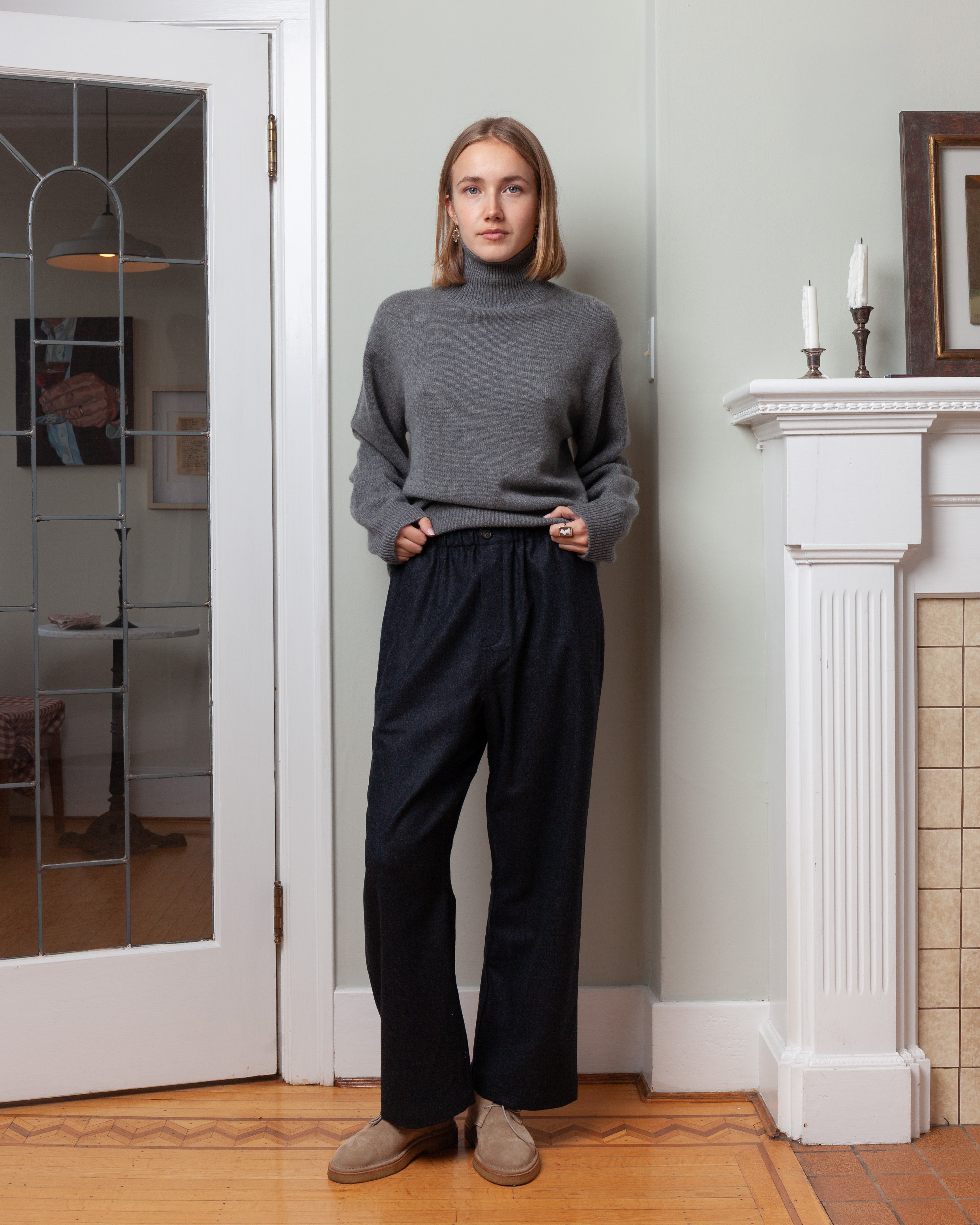 Pinot Relaxed Low Crotch Pant - Anthracite Melange