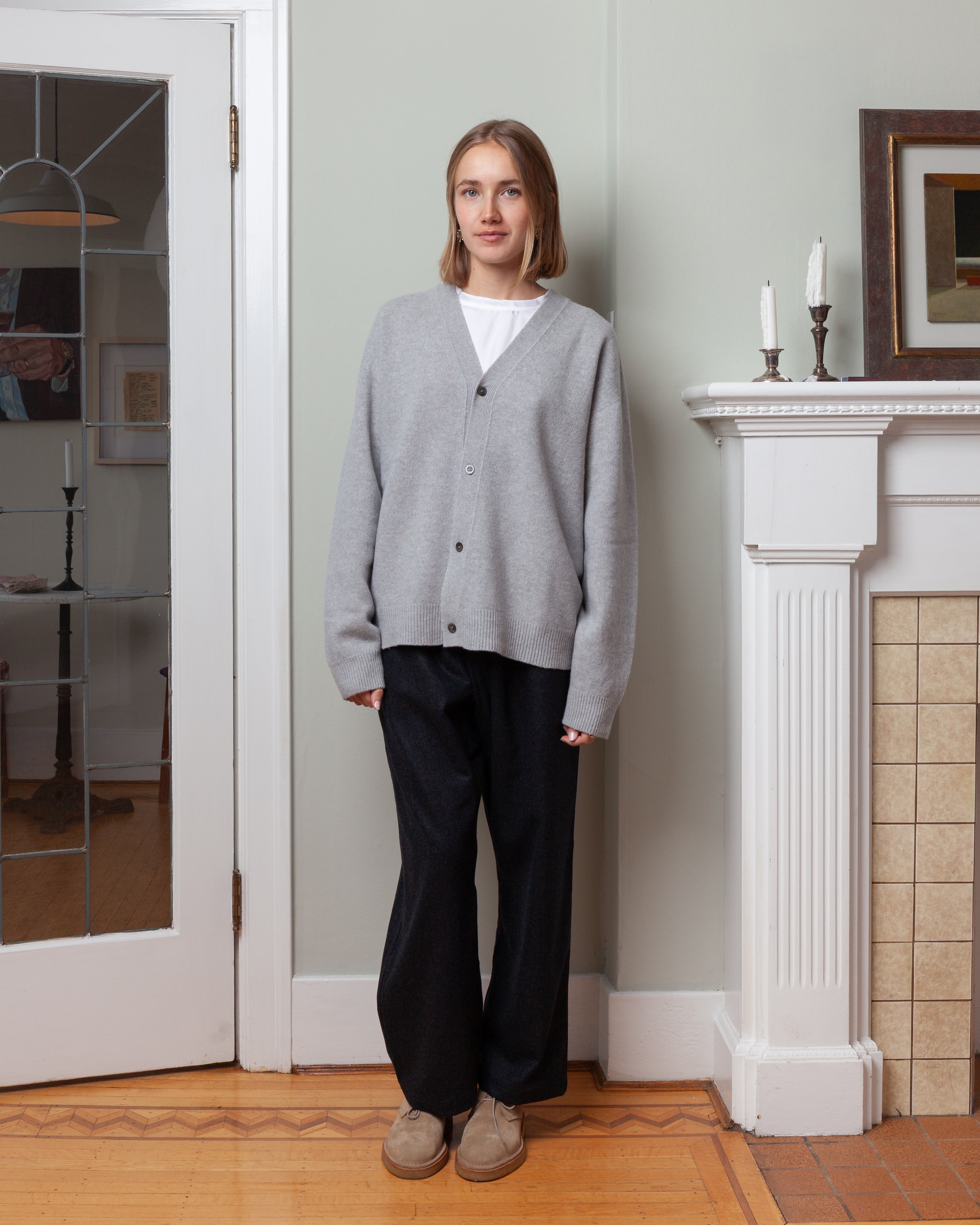 Mabuse Seamless V-Neck Cardigan - Light Grey Melange