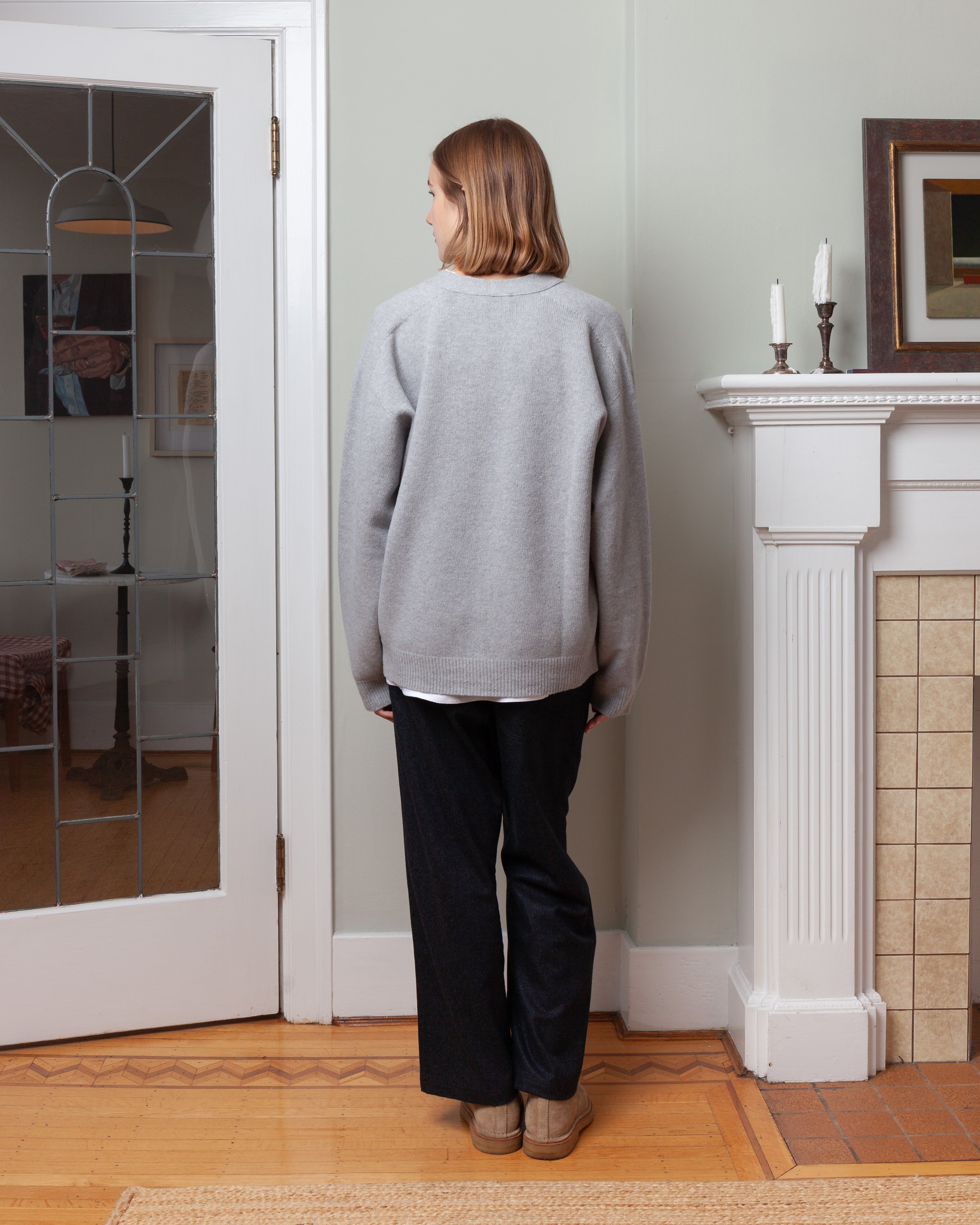 Mabuse Seamless V-Neck Cardigan - Light Grey Melange