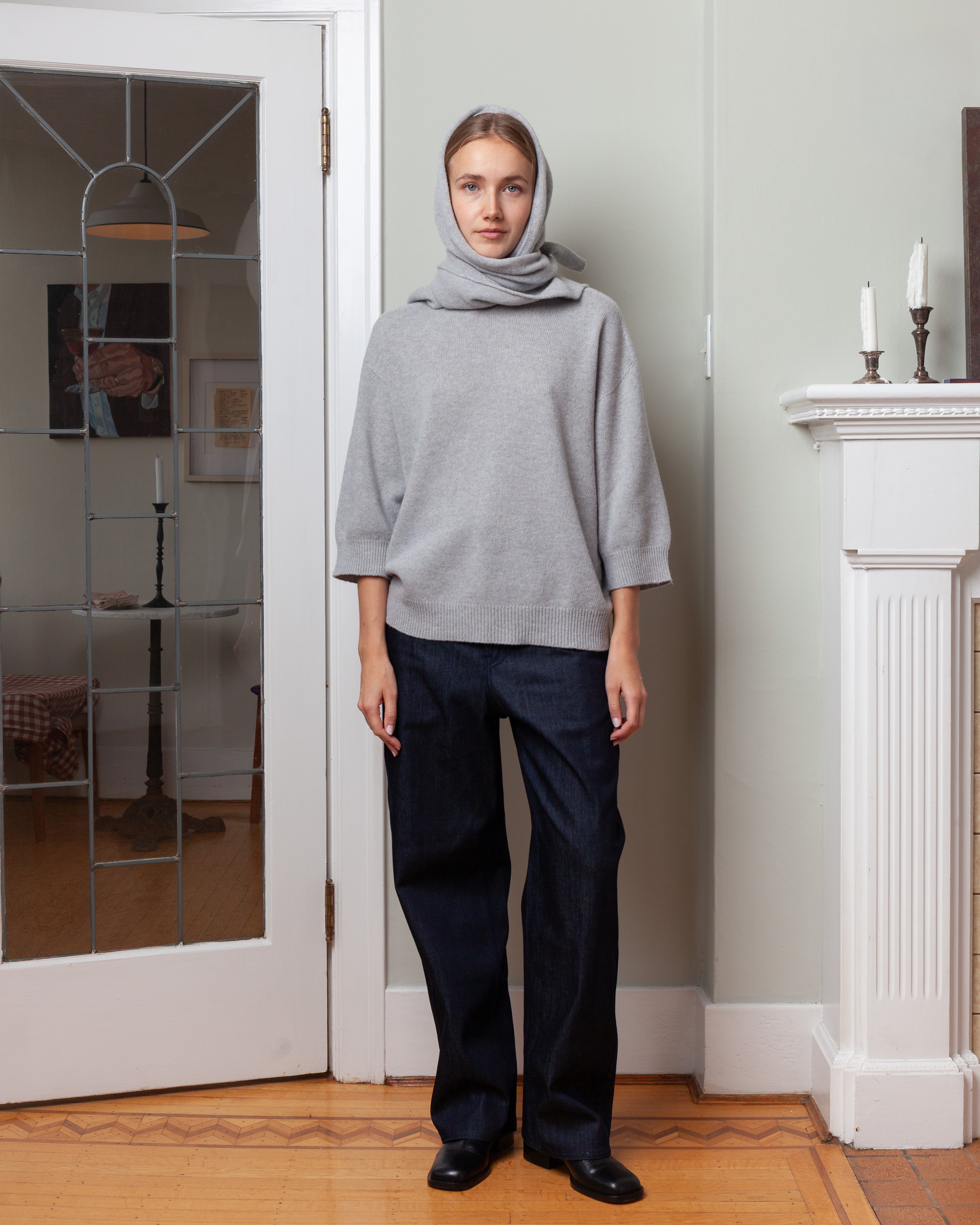 Marc Triangular Scarf - Light Grey