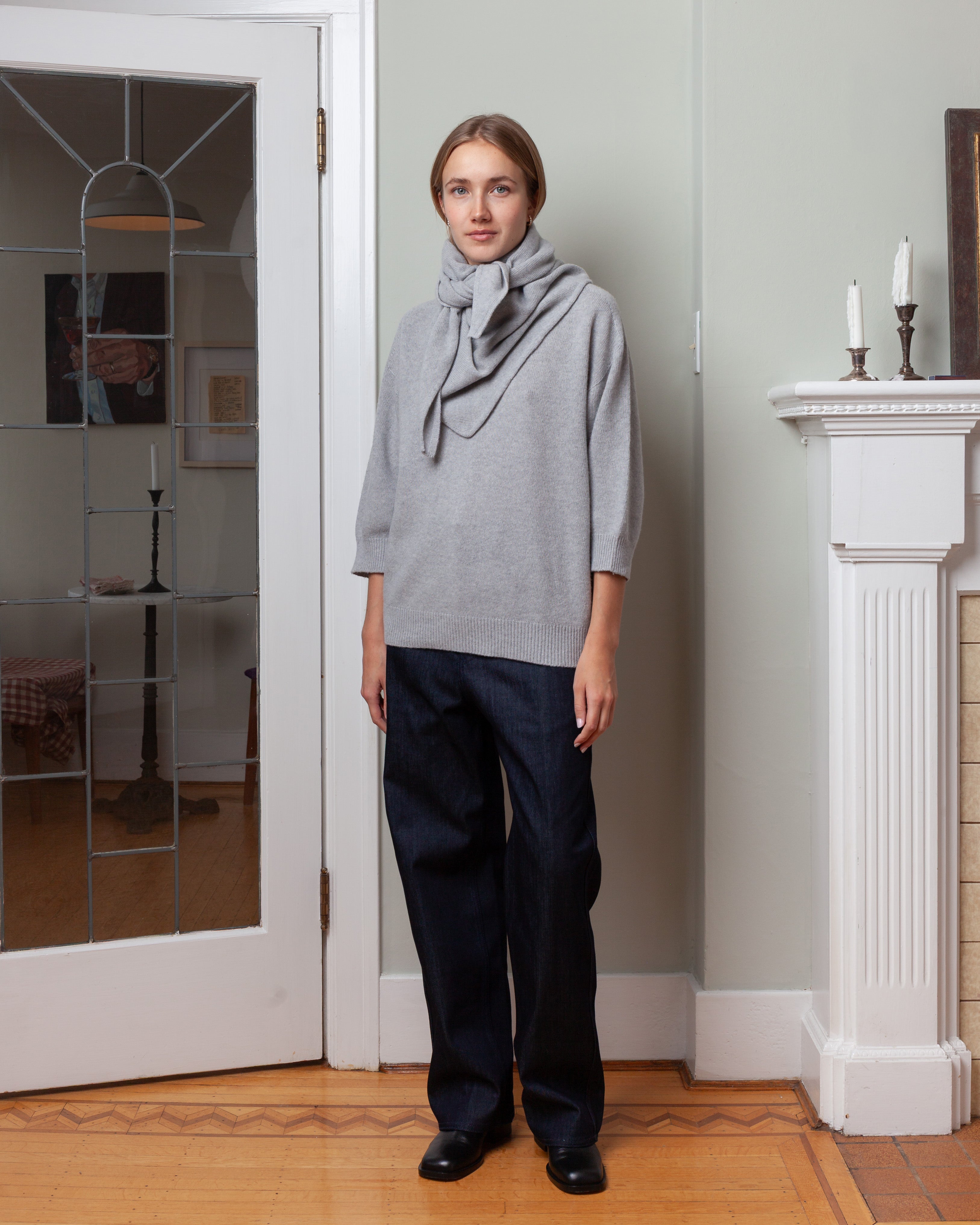 Marc Triangular Scarf - Light Grey