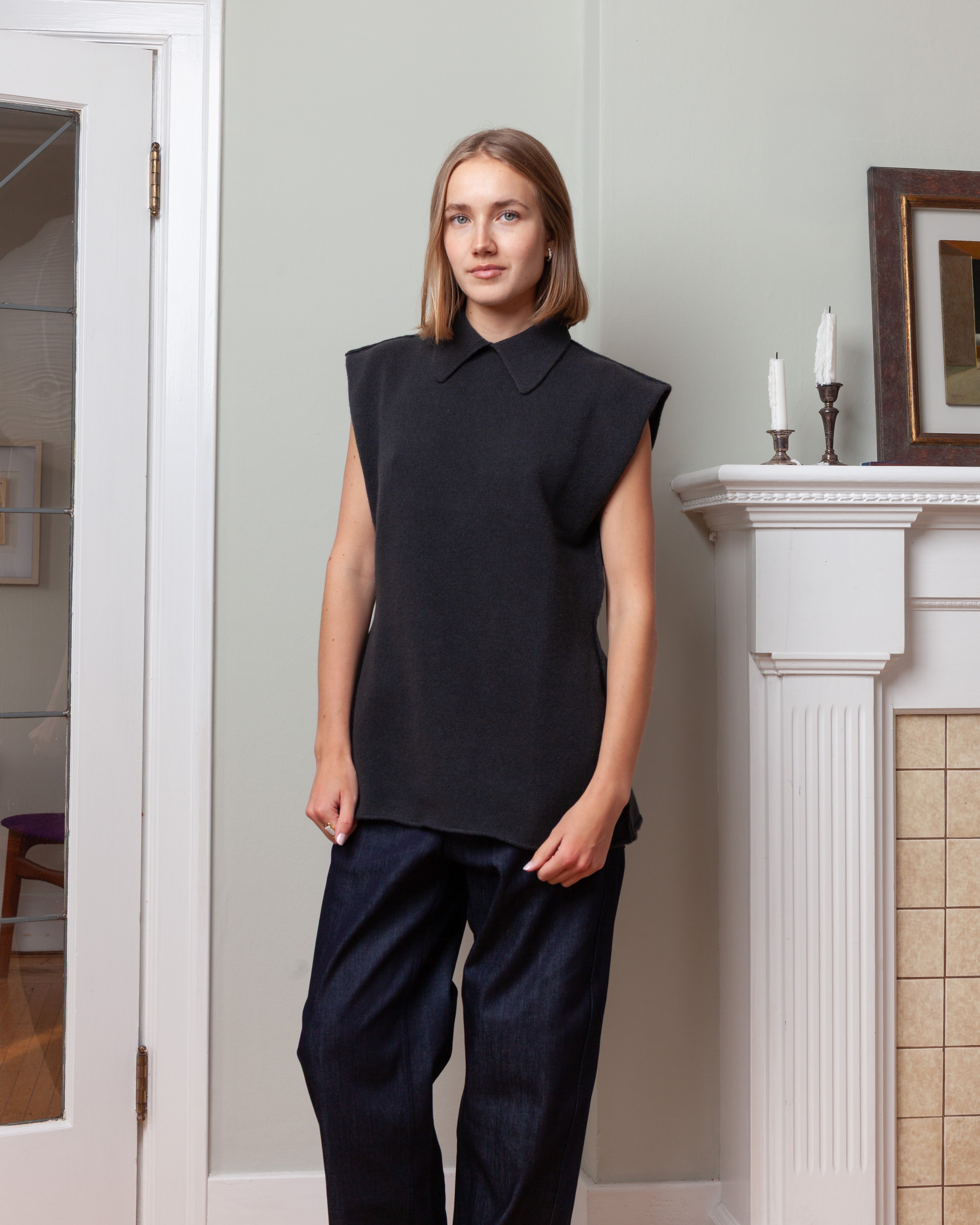 May Sleeveless Waisted Pull - Slate