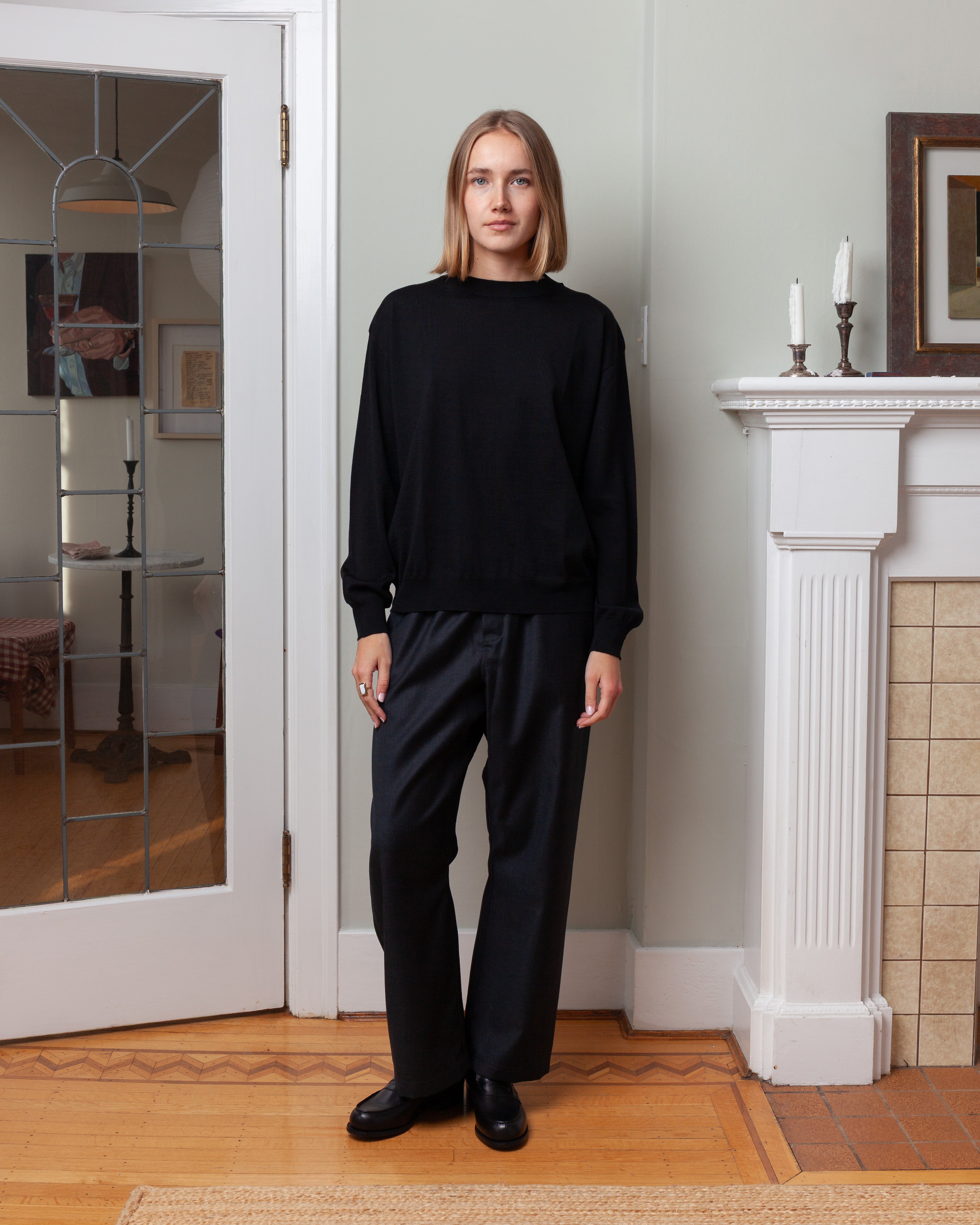 Pinot Relaxed Low Crotch Pant - Charcoal Melange