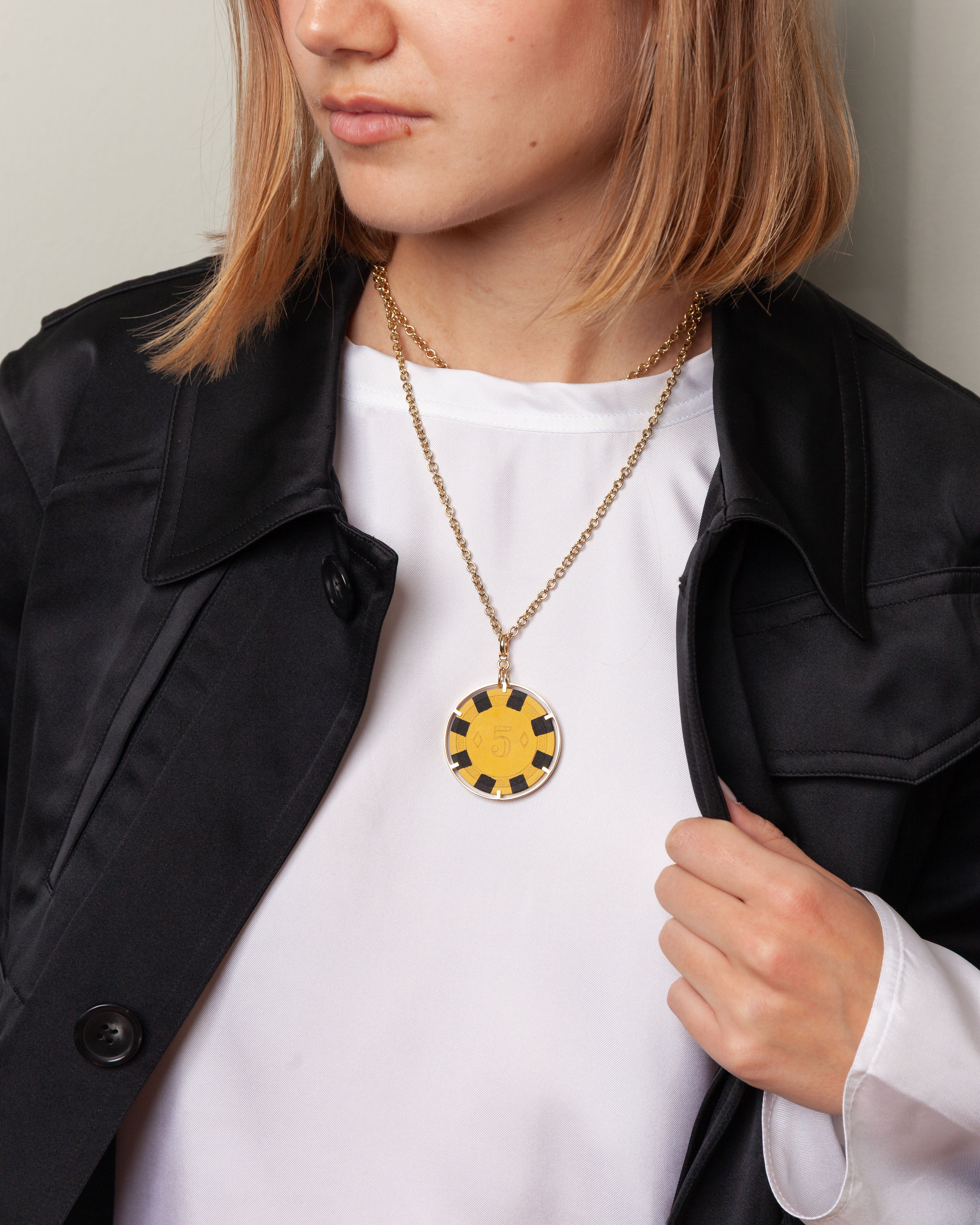 Money-Go-Round Pendant - Lucky 5 Yellow