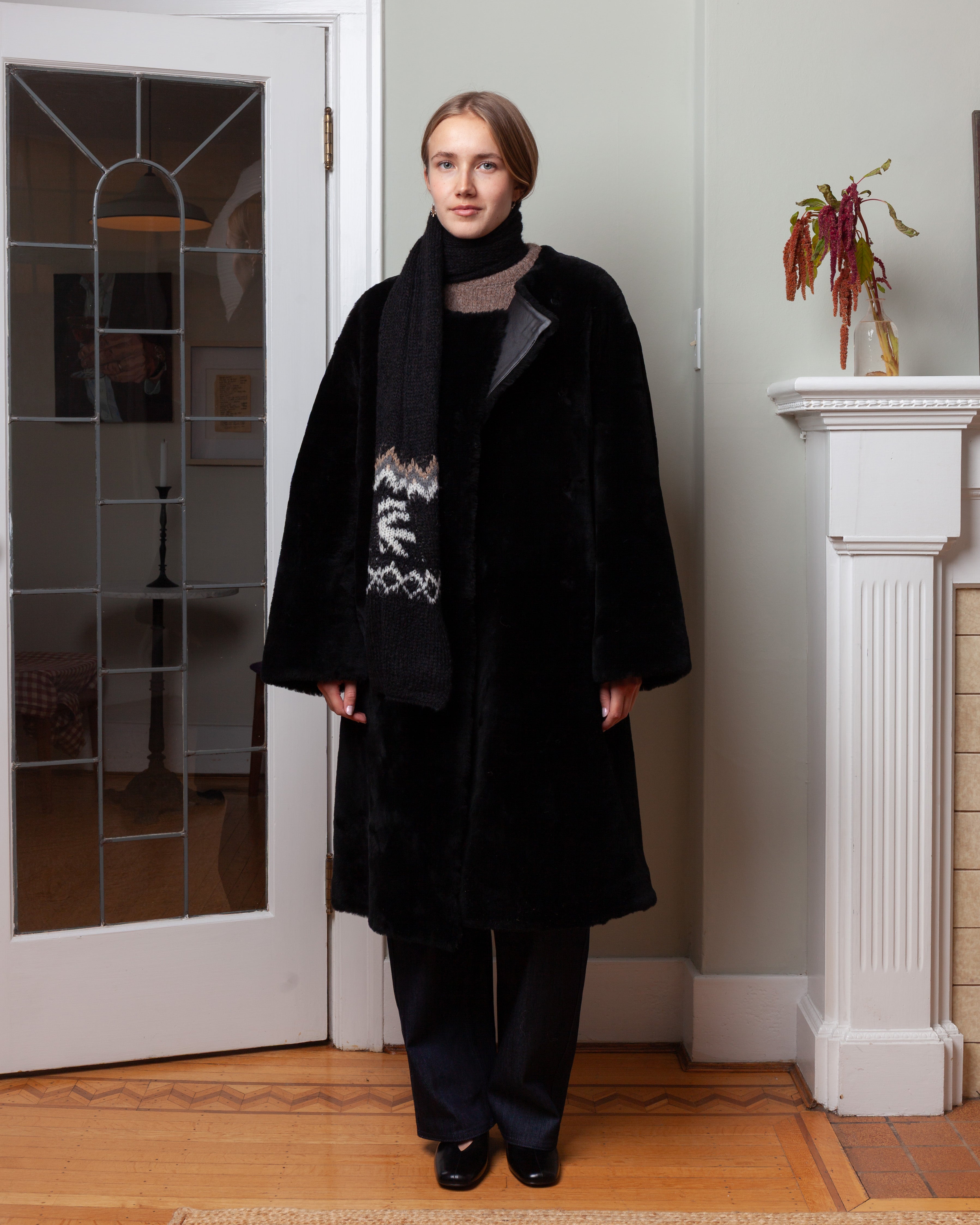 3 Threads Fairisle Bird Scarf - Black