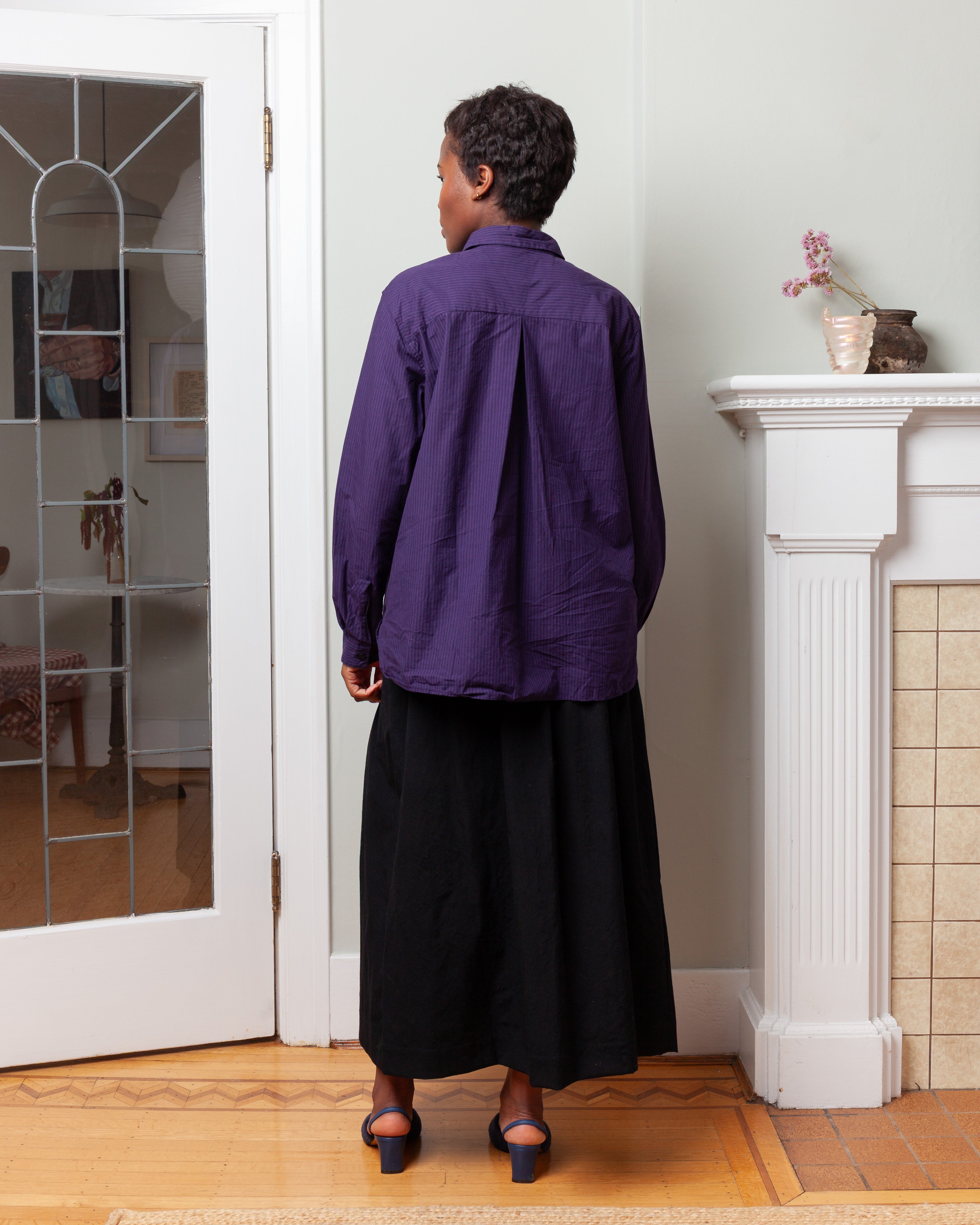 Loose Tyrol Shirt - Grape Stripe